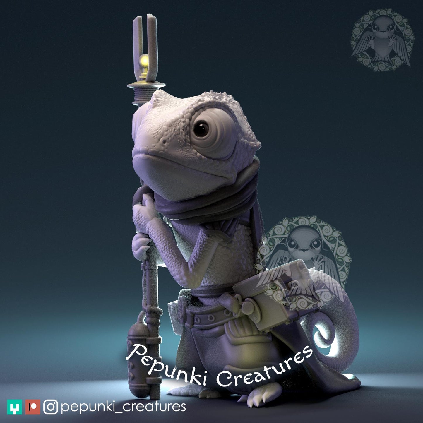 Chameleon Mechanic | Tabletop Miniature | Pepunki Creatures