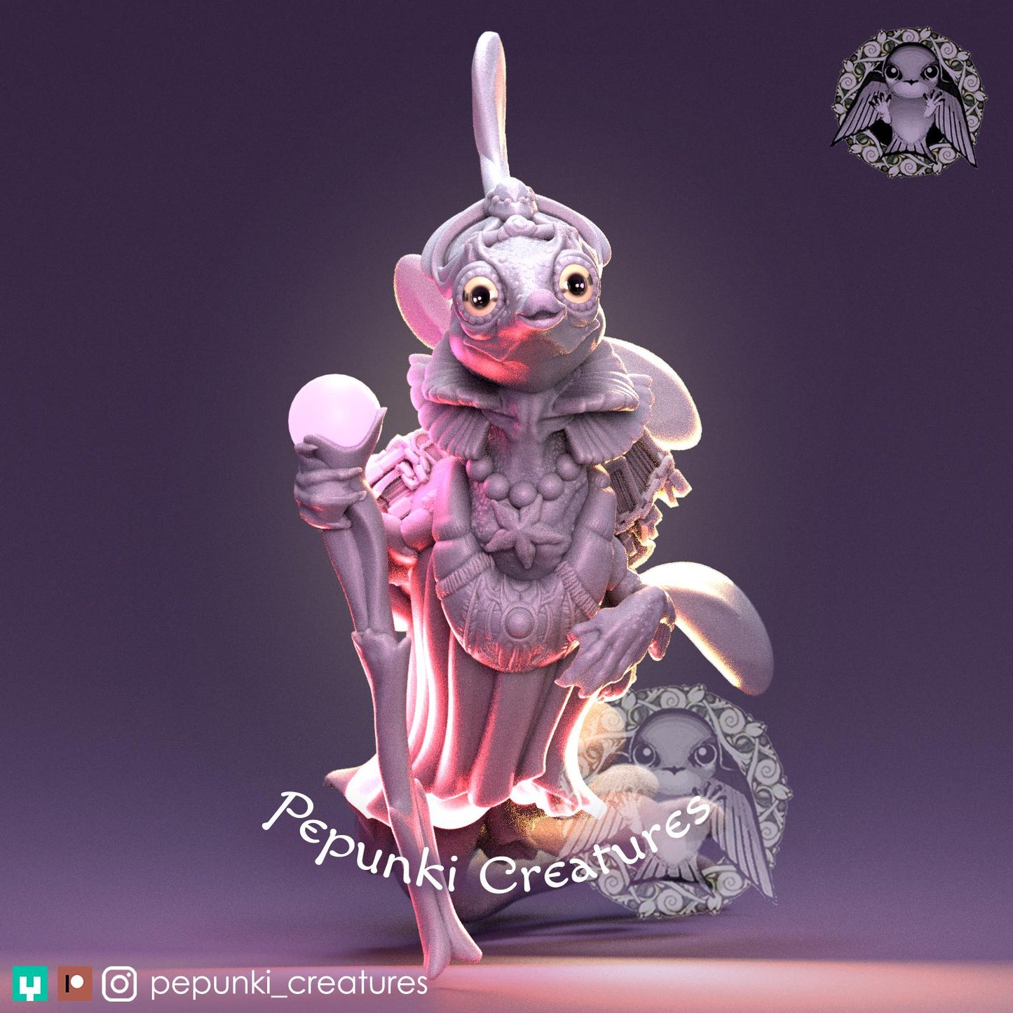 Seahorse Sorceress | Tabletop Miniature | Pepunki Creatures