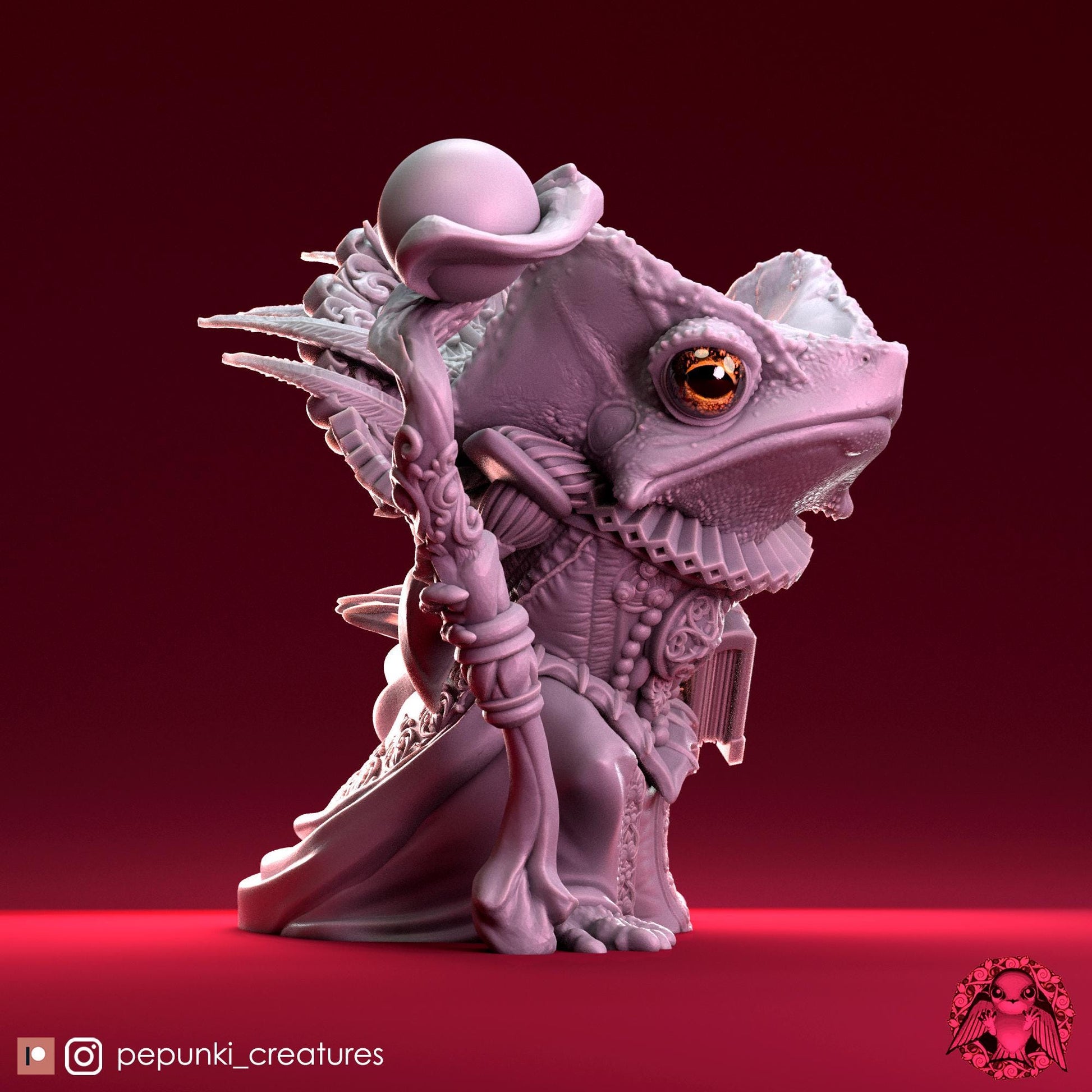 Toad Headmistress | Tabletop Miniature | Pepunki Creatures