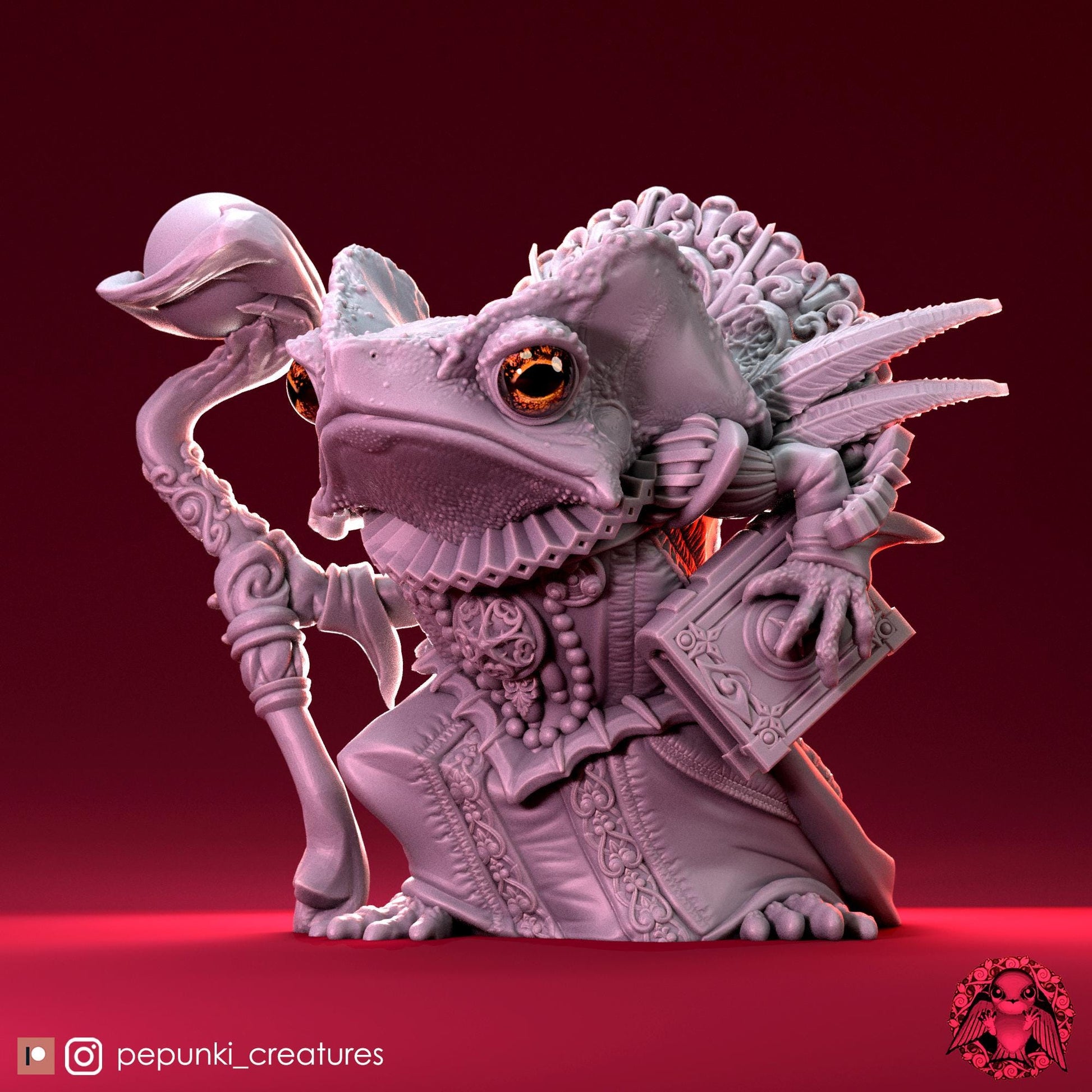 Toad Headmistress | Tabletop Miniature | Pepunki Creatures