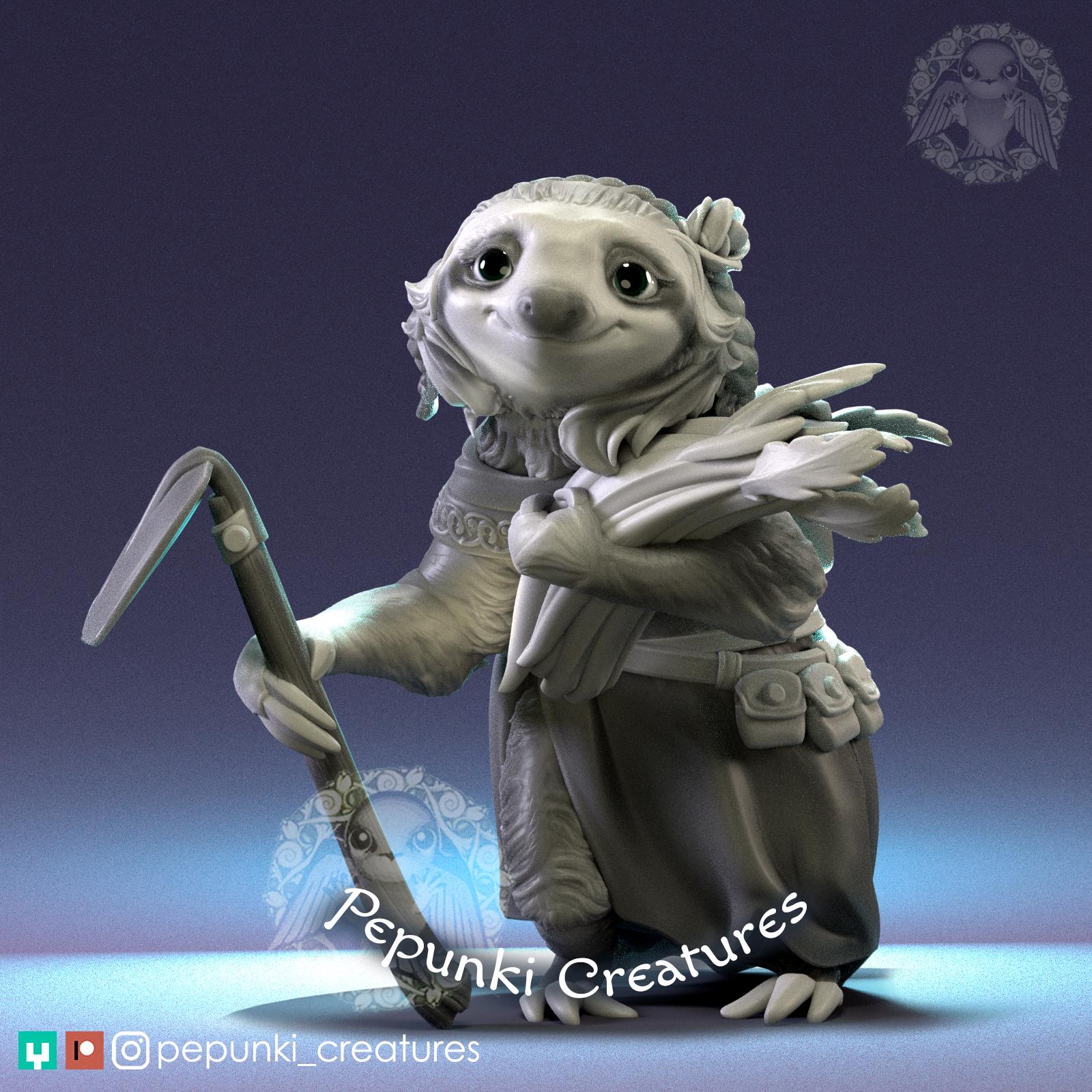 Sloth Mom | Tabletop Miniature | Pepunki Creatures