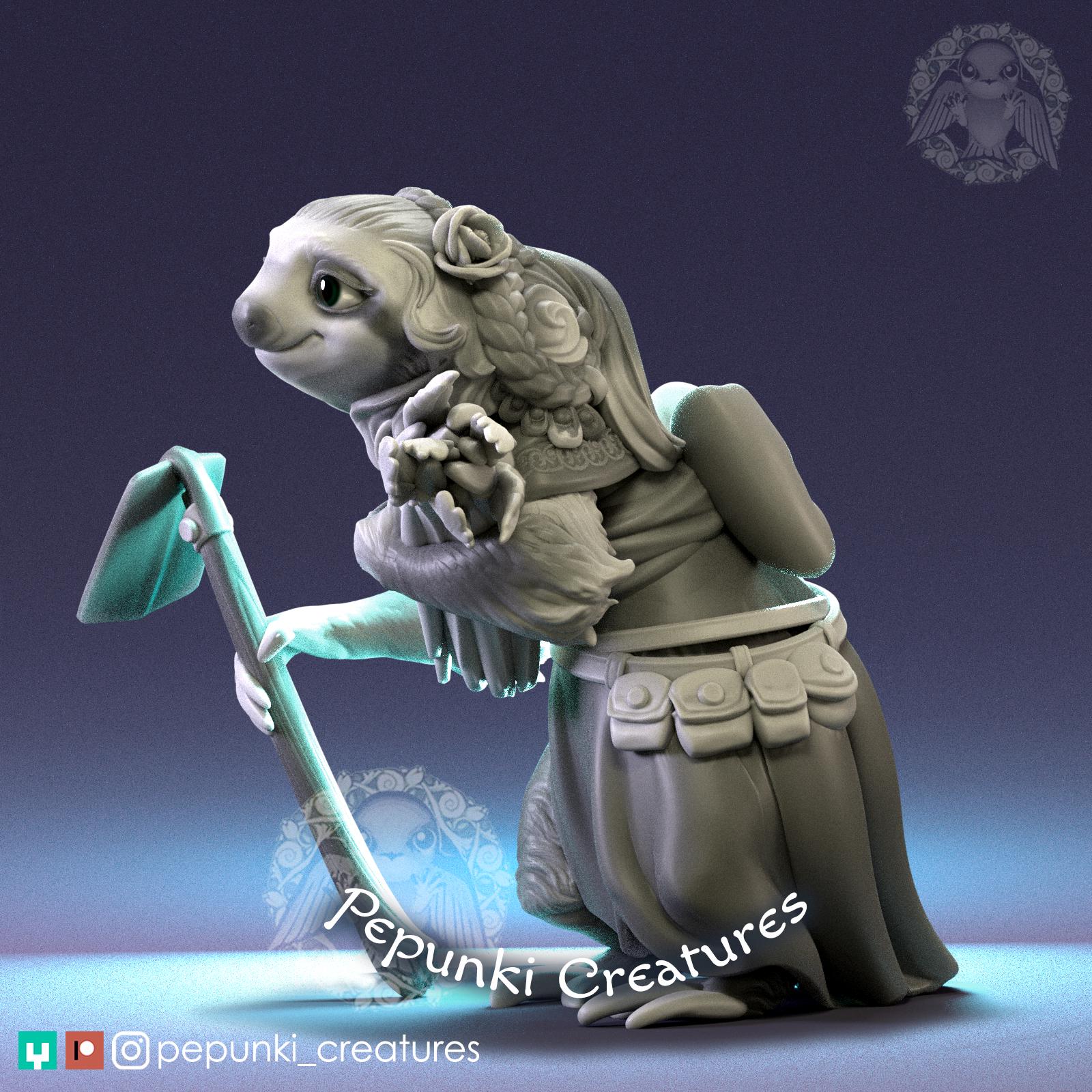 Sloth Mom | Tabletop Miniature | Pepunki Creatures