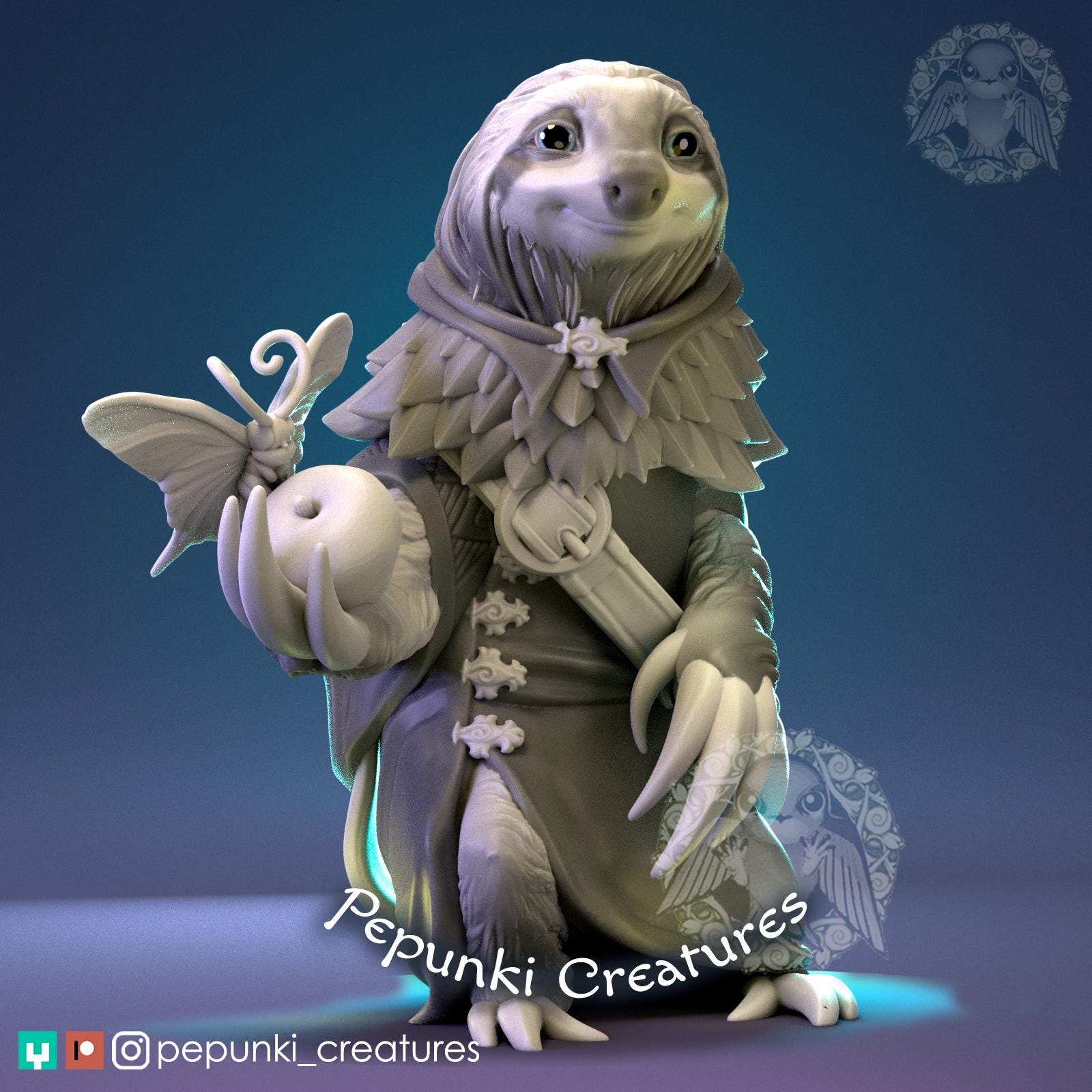 Sloth Dad | Tabletop Miniature | Pepunki Creatures