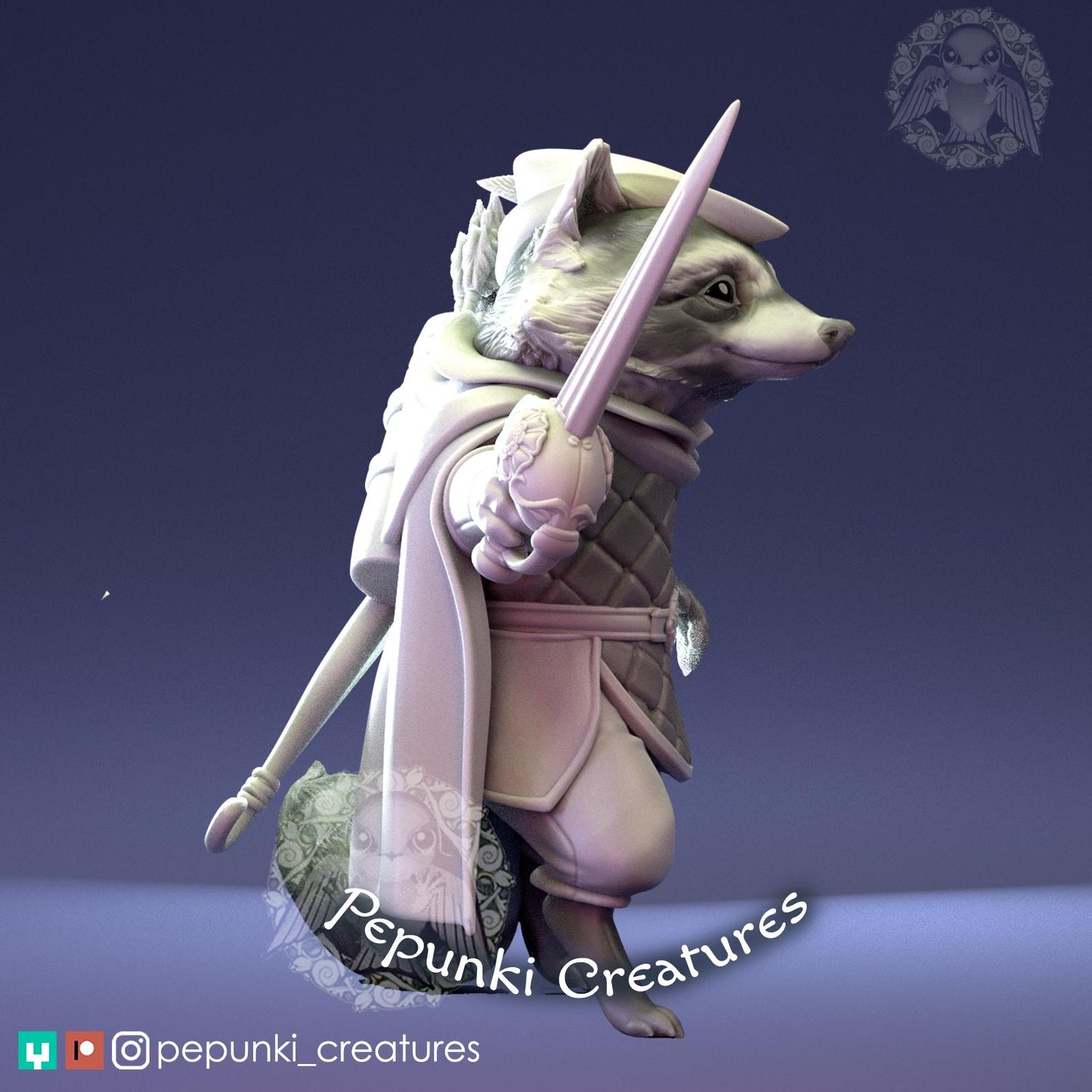Raccoon Ranger | Tabletop Miniature | Pepunki Creatures