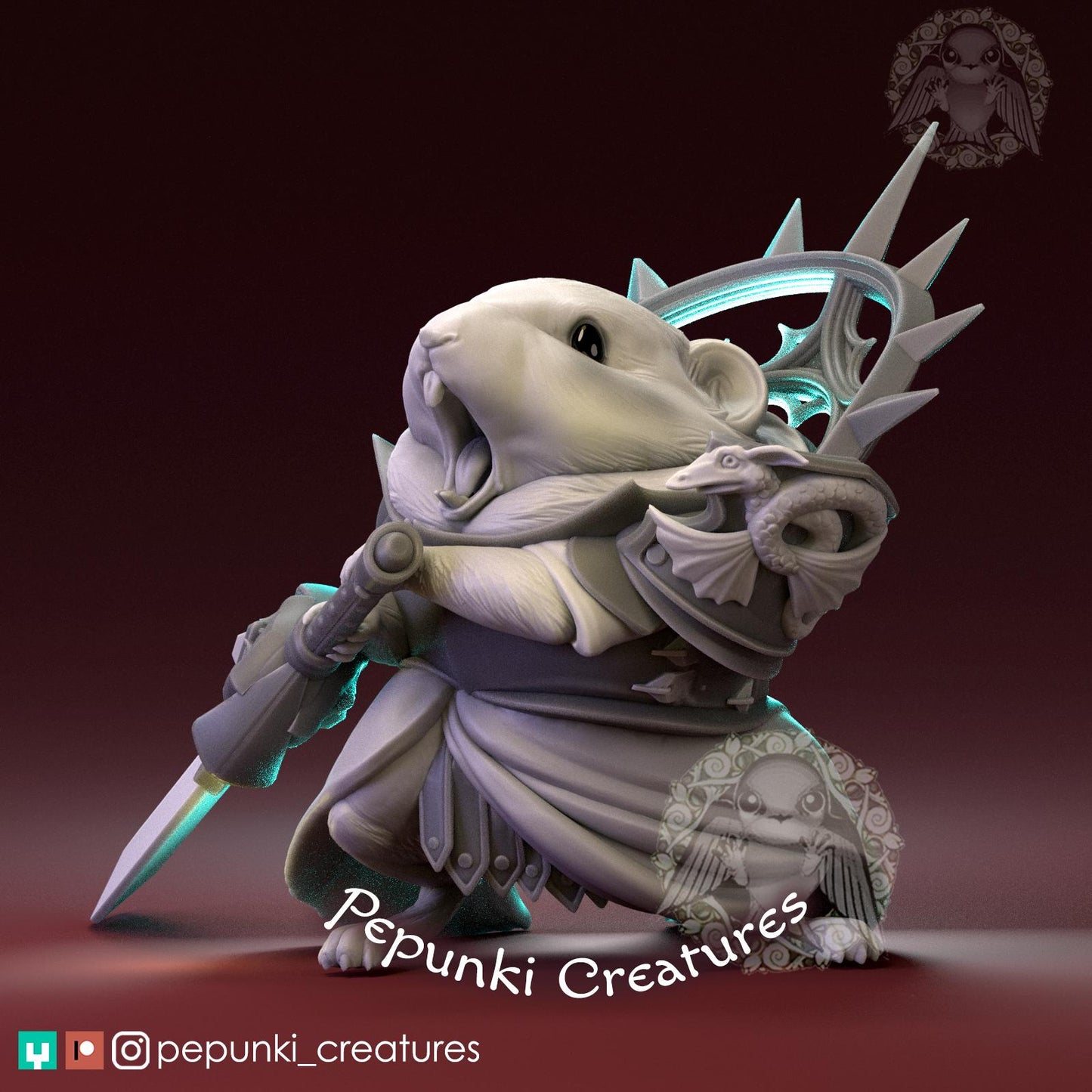 Pika Cleric Warrior | Tabletop Miniature | Pepunki Creatures