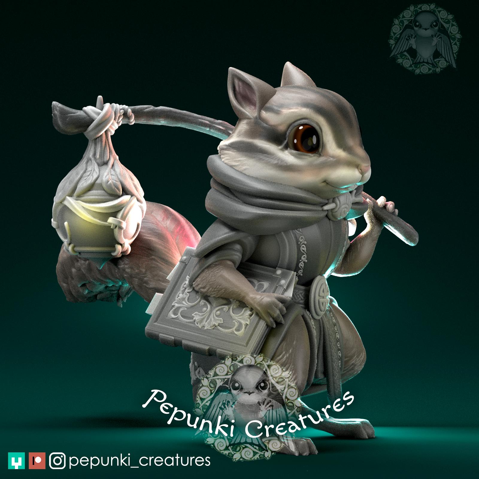 Chipmunk Ranger | Tabletop Miniature | Pepunki Creatures