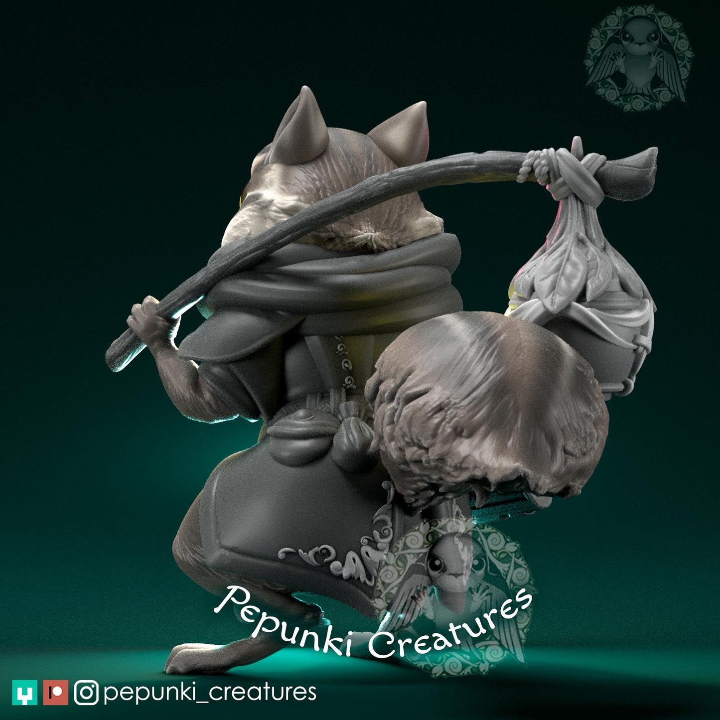 Chipmunk Ranger | Tabletop Miniature | Pepunki Creatures