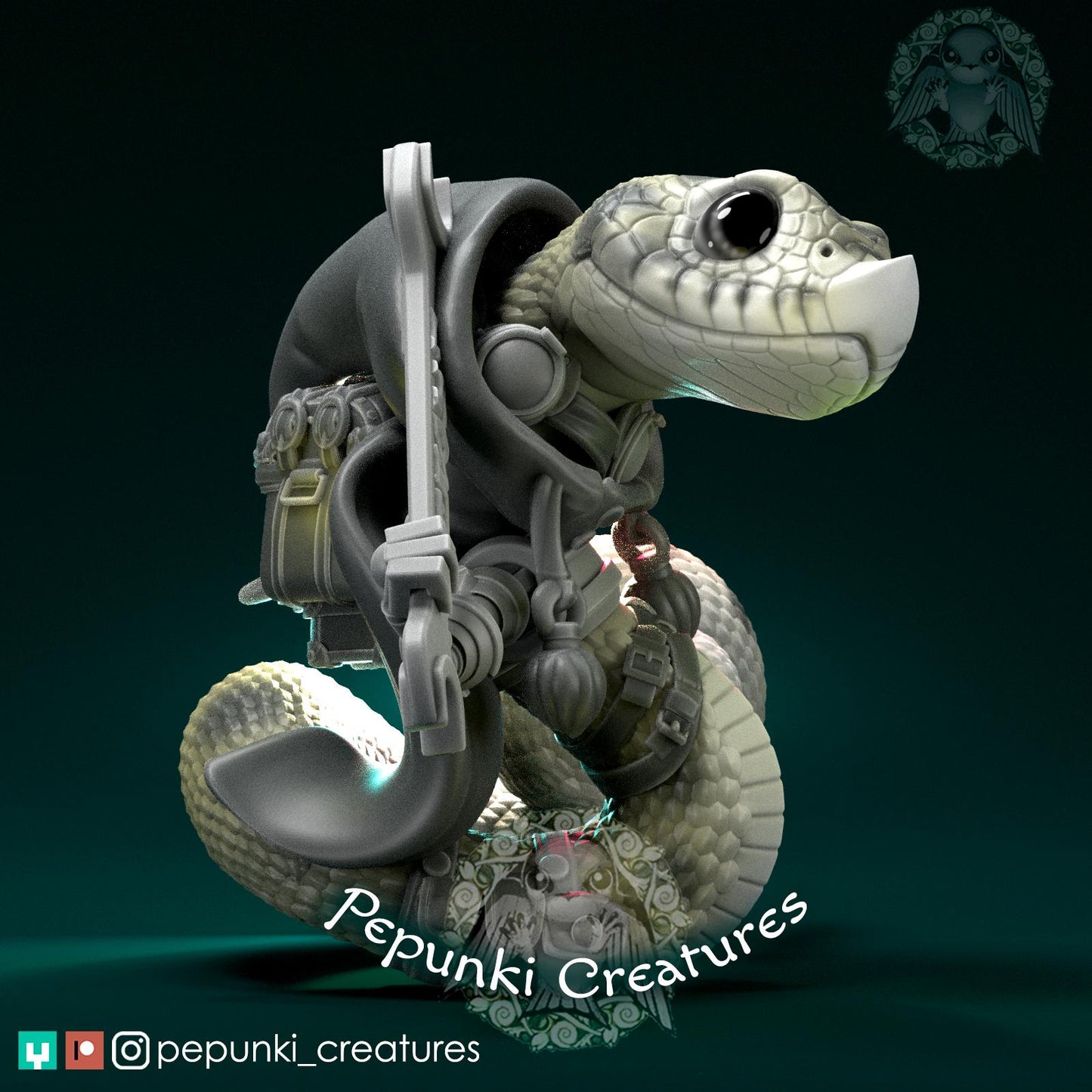 Hognose Snake Mechanic | Tabletop Miniature | Pepunki Creatures