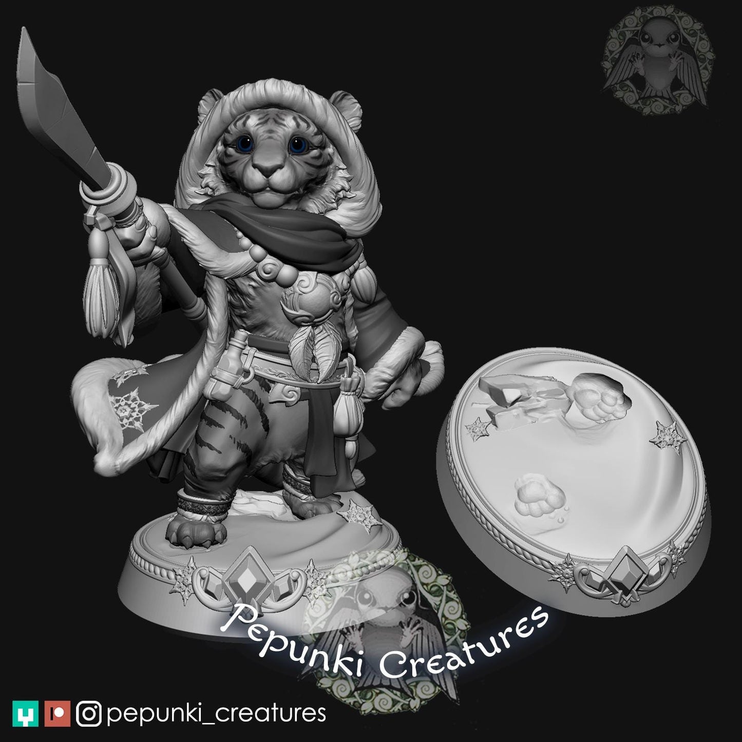 Tiger Warrior | Tabletop Miniature | Pepunki Creatures