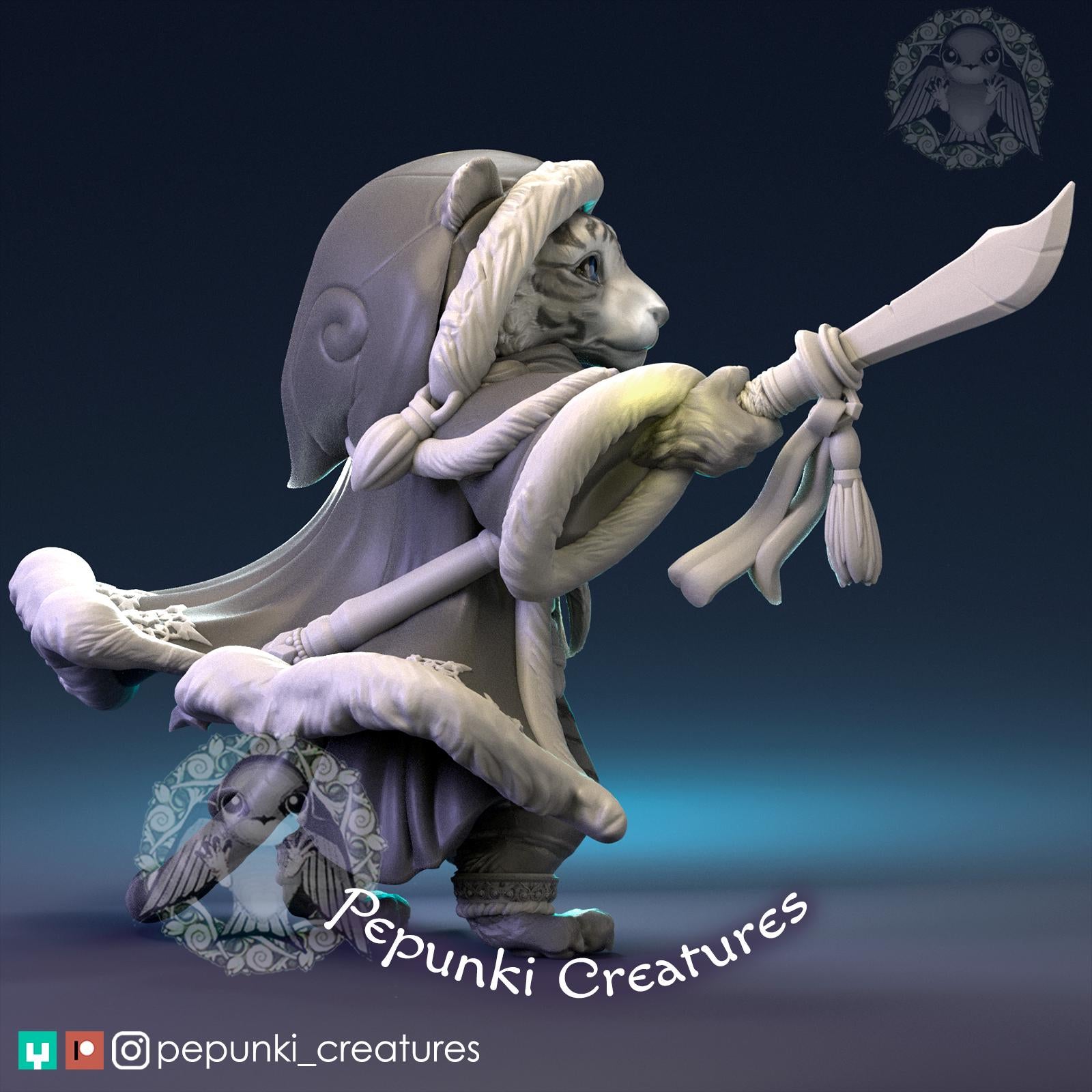 Tiger Warrior | Tabletop Miniature | Pepunki Creatures