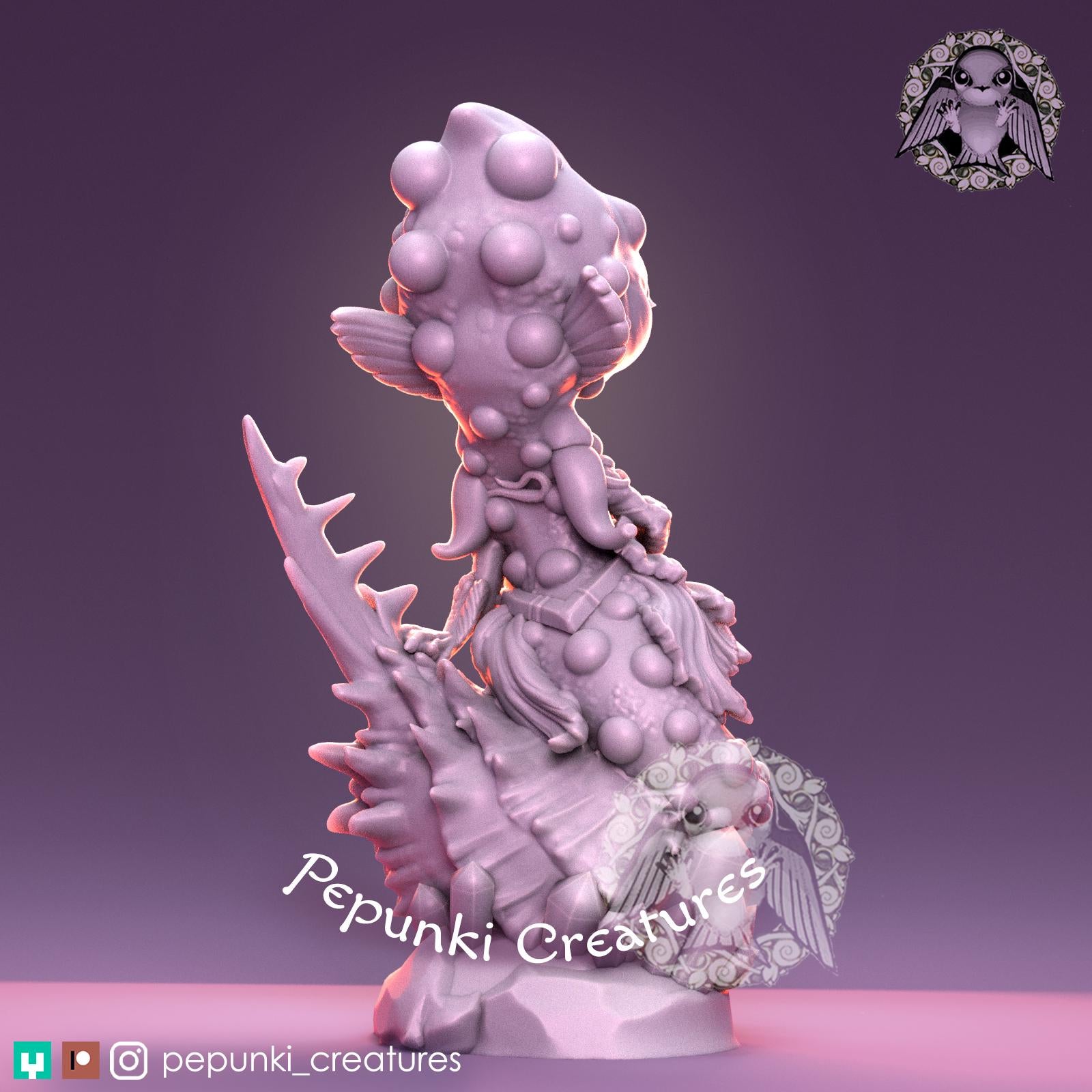 Seahorse Lady | Tabletop Miniature | Pepunki Creatures