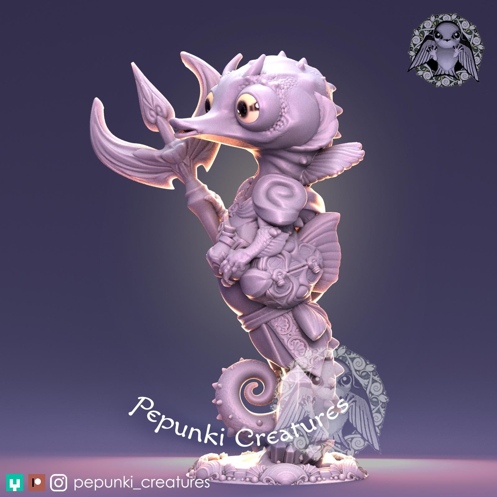 Seahorse Guardian | Tabletop Miniature | Pepunki Creatures