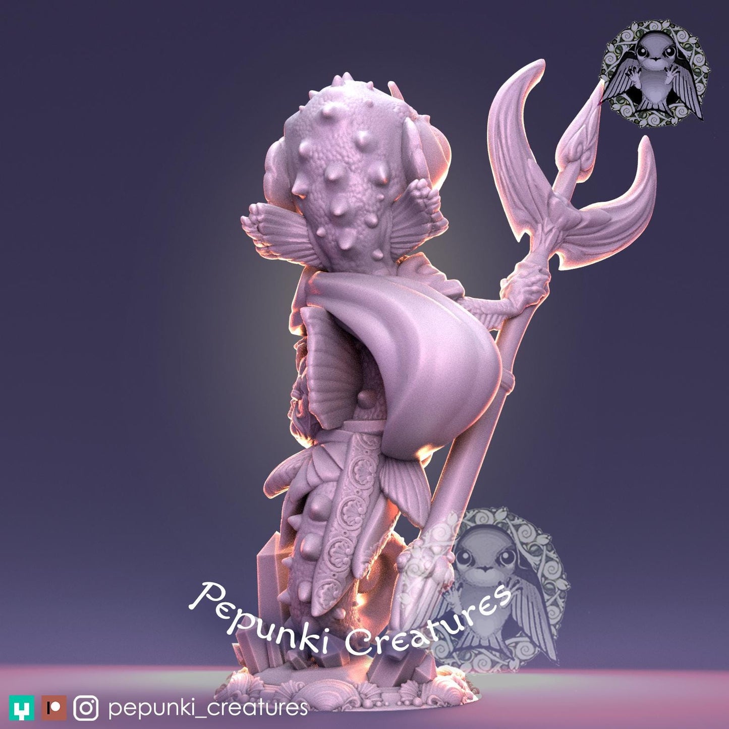Seahorse Guardian | Tabletop Miniature | Pepunki Creatures