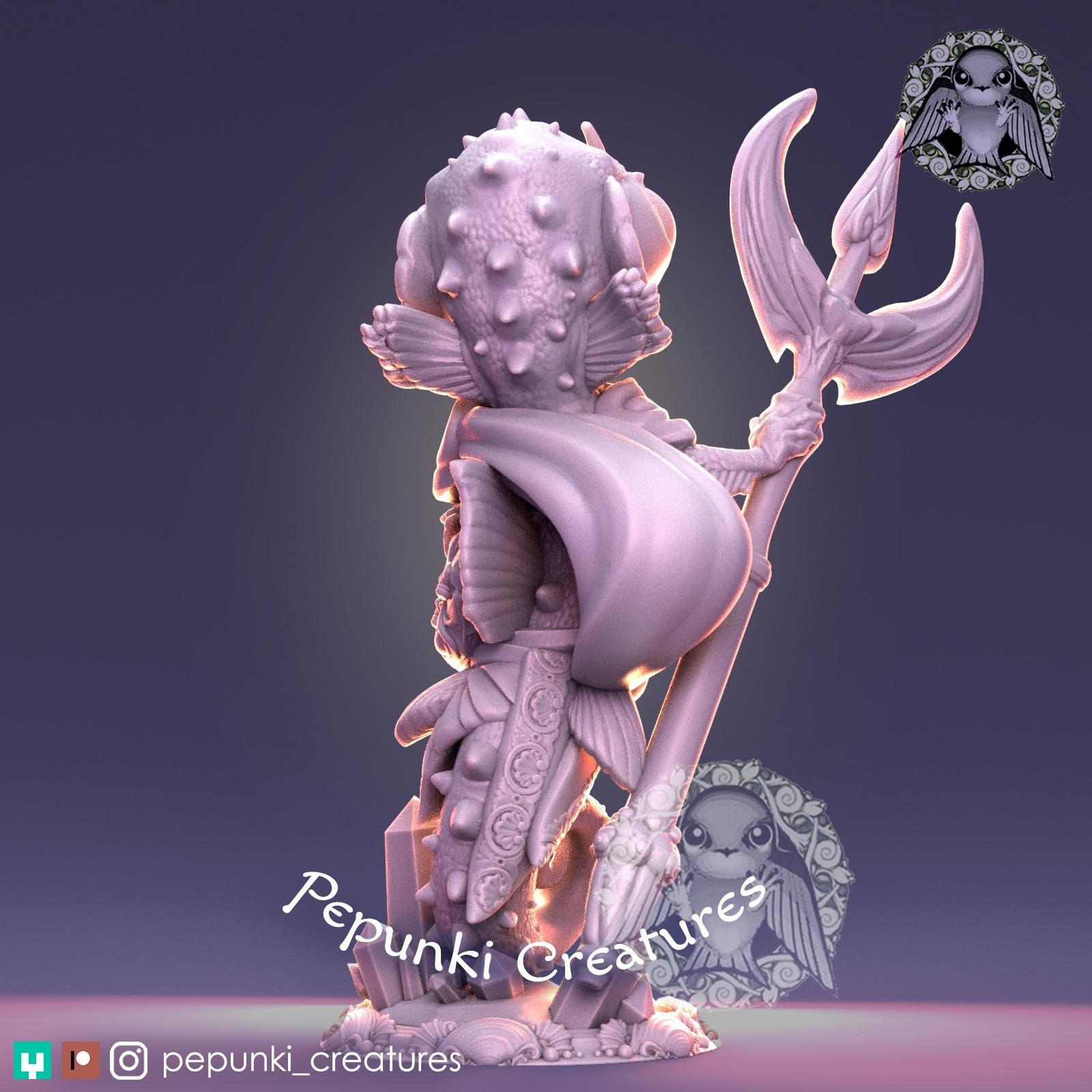 Seahorse Guardian | Tabletop Miniature | Pepunki Creatures