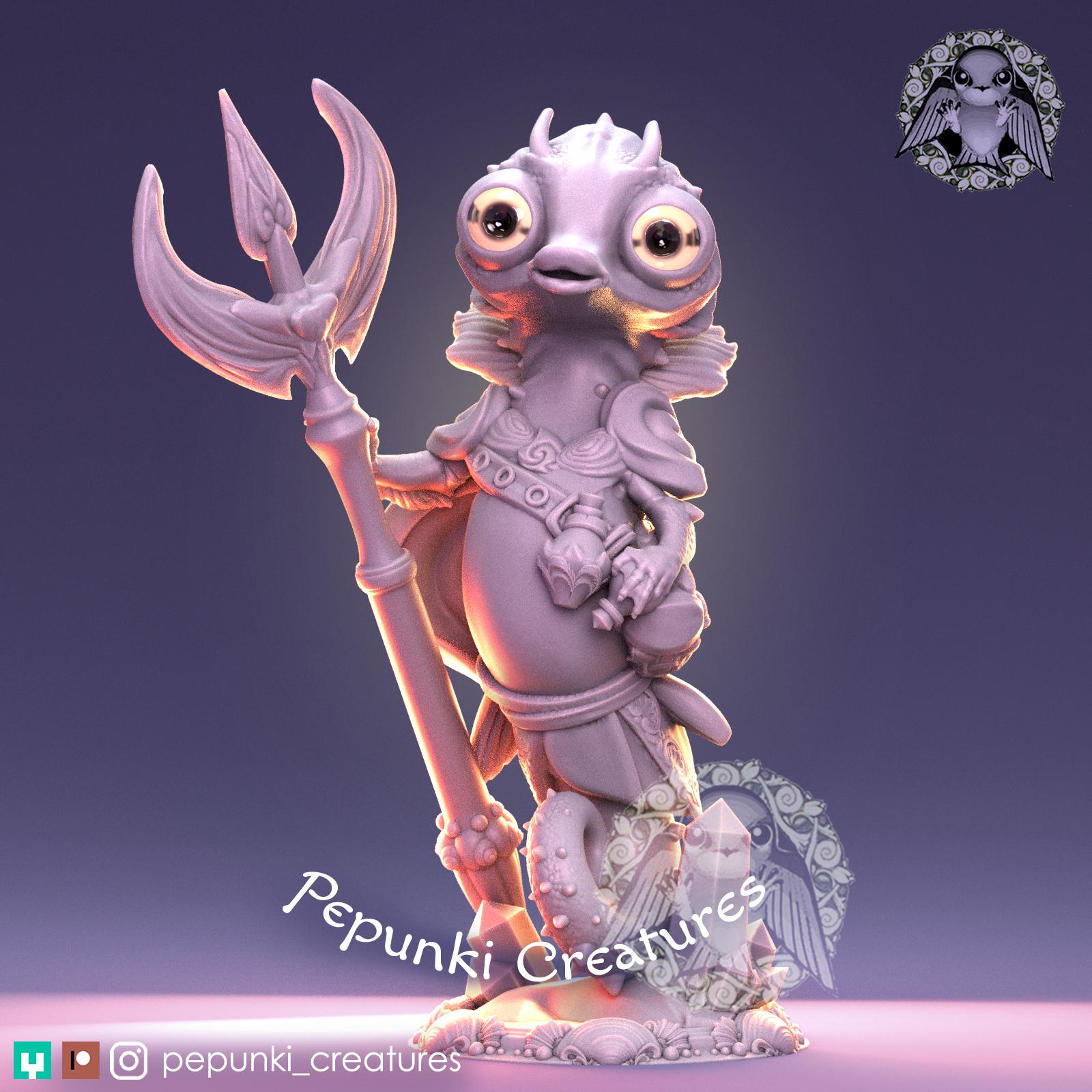 Seahorse Guardian | Tabletop Miniature | Pepunki Creatures
