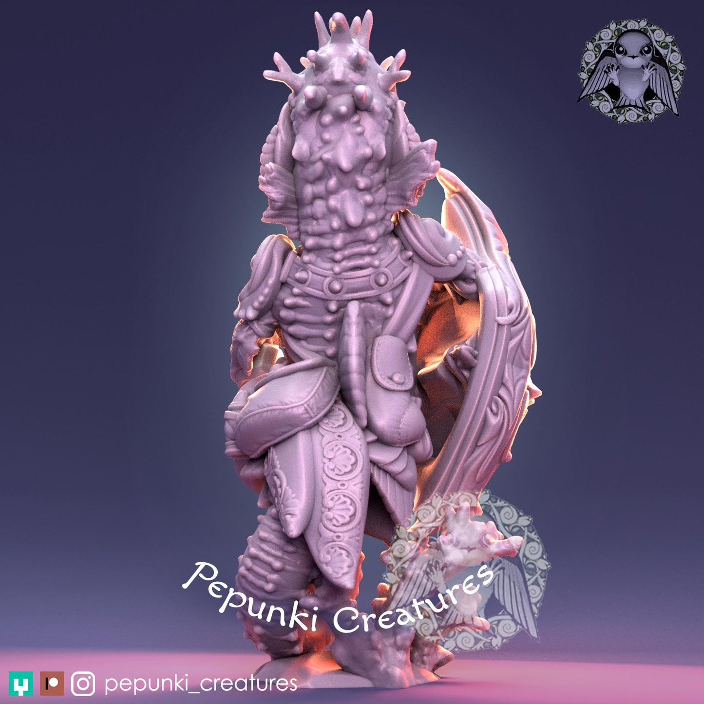 Seahorse Guardian with Baby | Tabletop Miniature | Pepunki Creatures