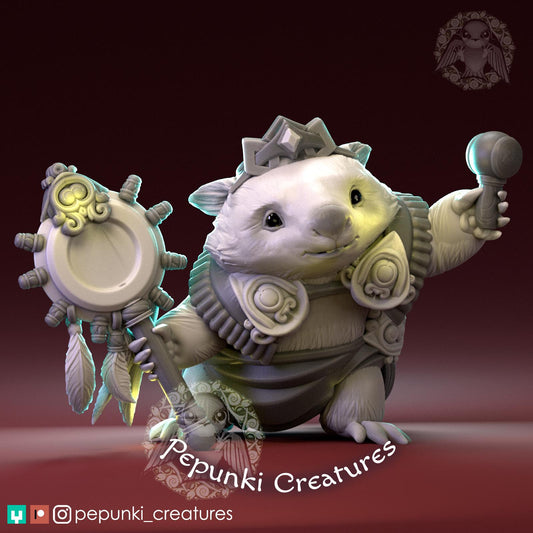 Wombat Shaman Wizard | Tabletop Miniature | Pepunki Creatures