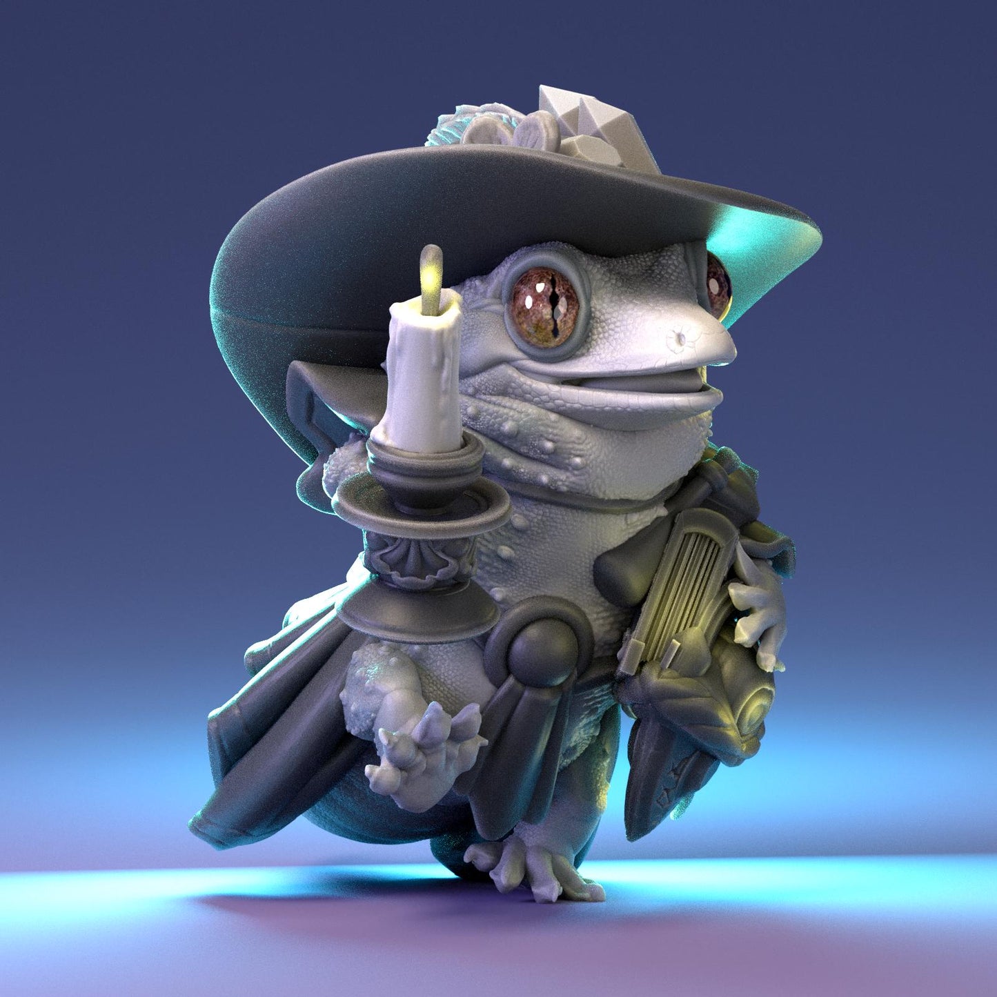 Tokay Gecko Wizard | Tabletop Miniature | Pepunki Creatures