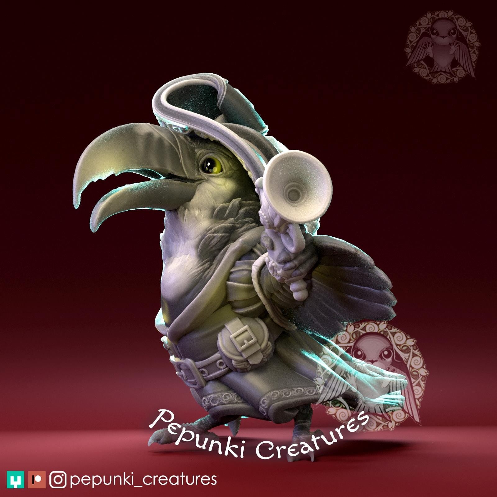 Toucan Pirate | Tabletop Miniature | Pepunki Creatures