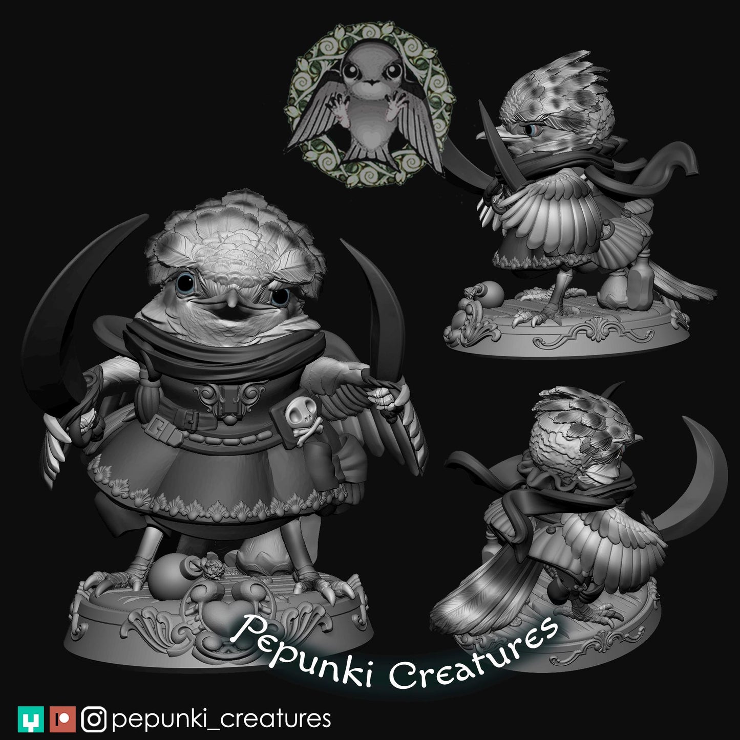 Flycatcher Lady Pirate | Tabletop Miniature | Pepunki Creatures