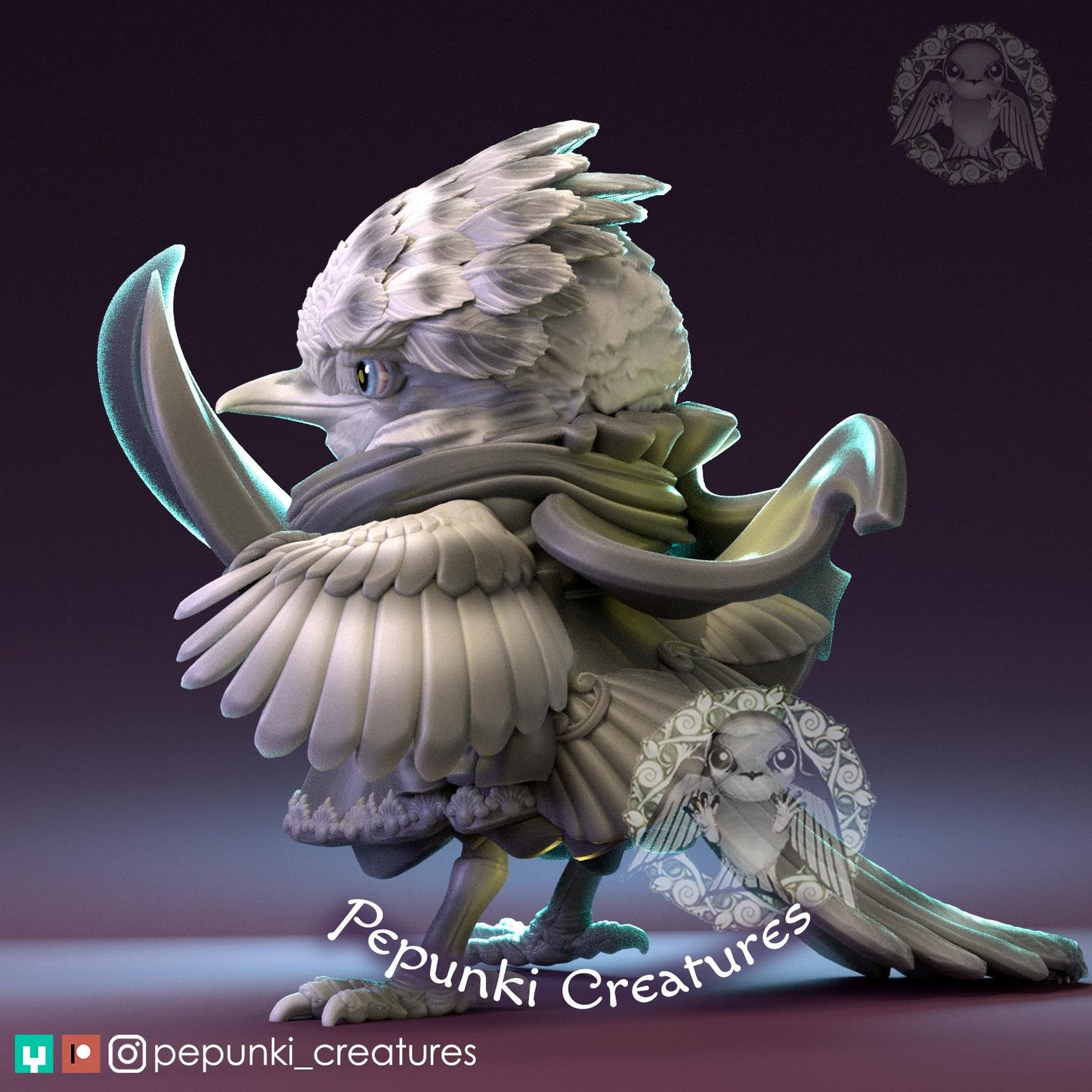 Flycatcher Lady Pirate | Tabletop Miniature | Pepunki Creatures