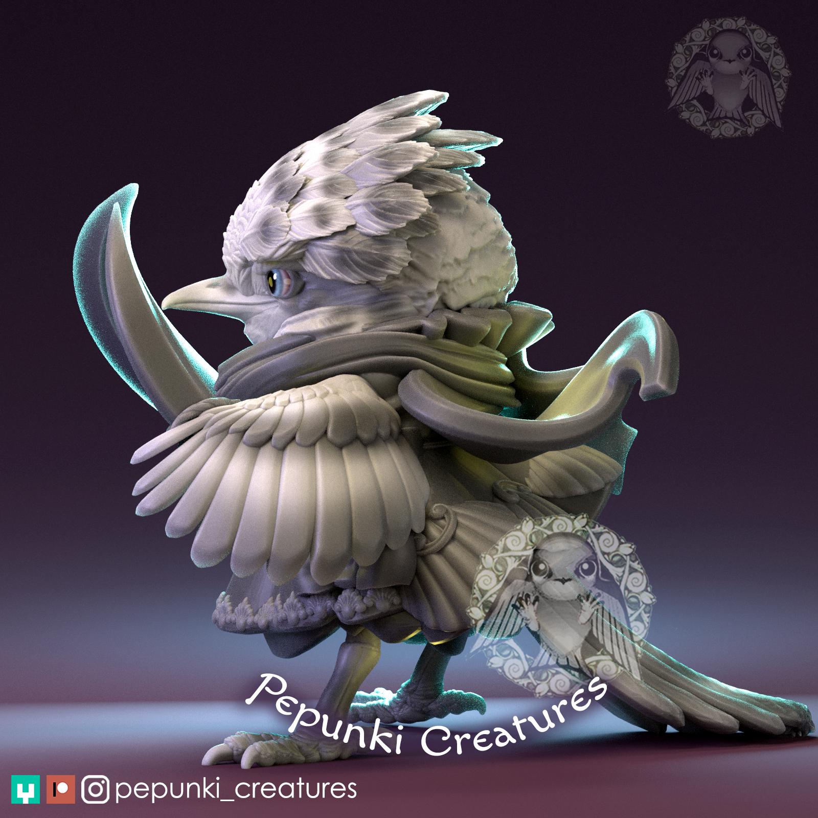 Flycatcher Lady Pirate | Tabletop Miniature | Pepunki Creatures