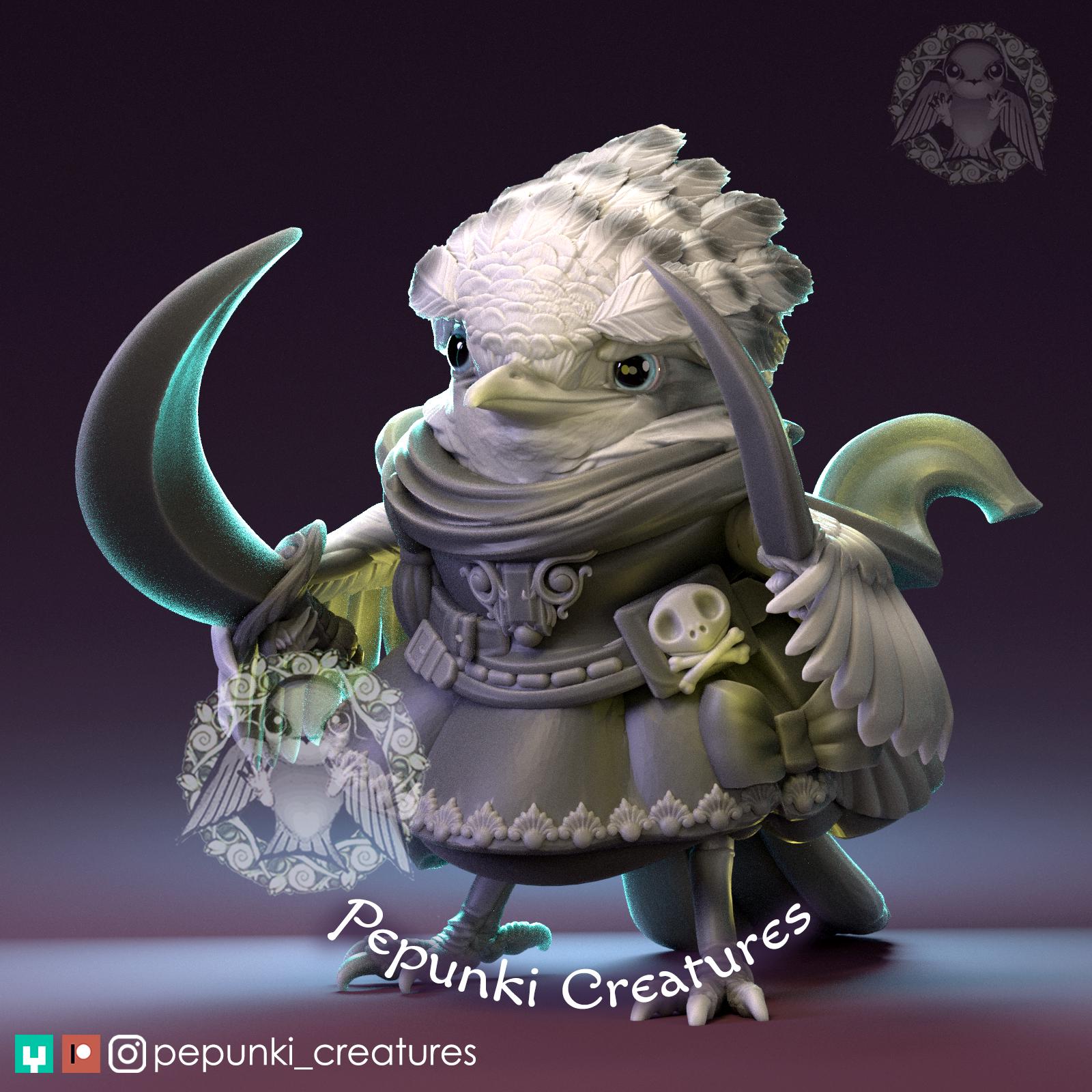 Flycatcher Lady Pirate | Tabletop Miniature | Pepunki Creatures