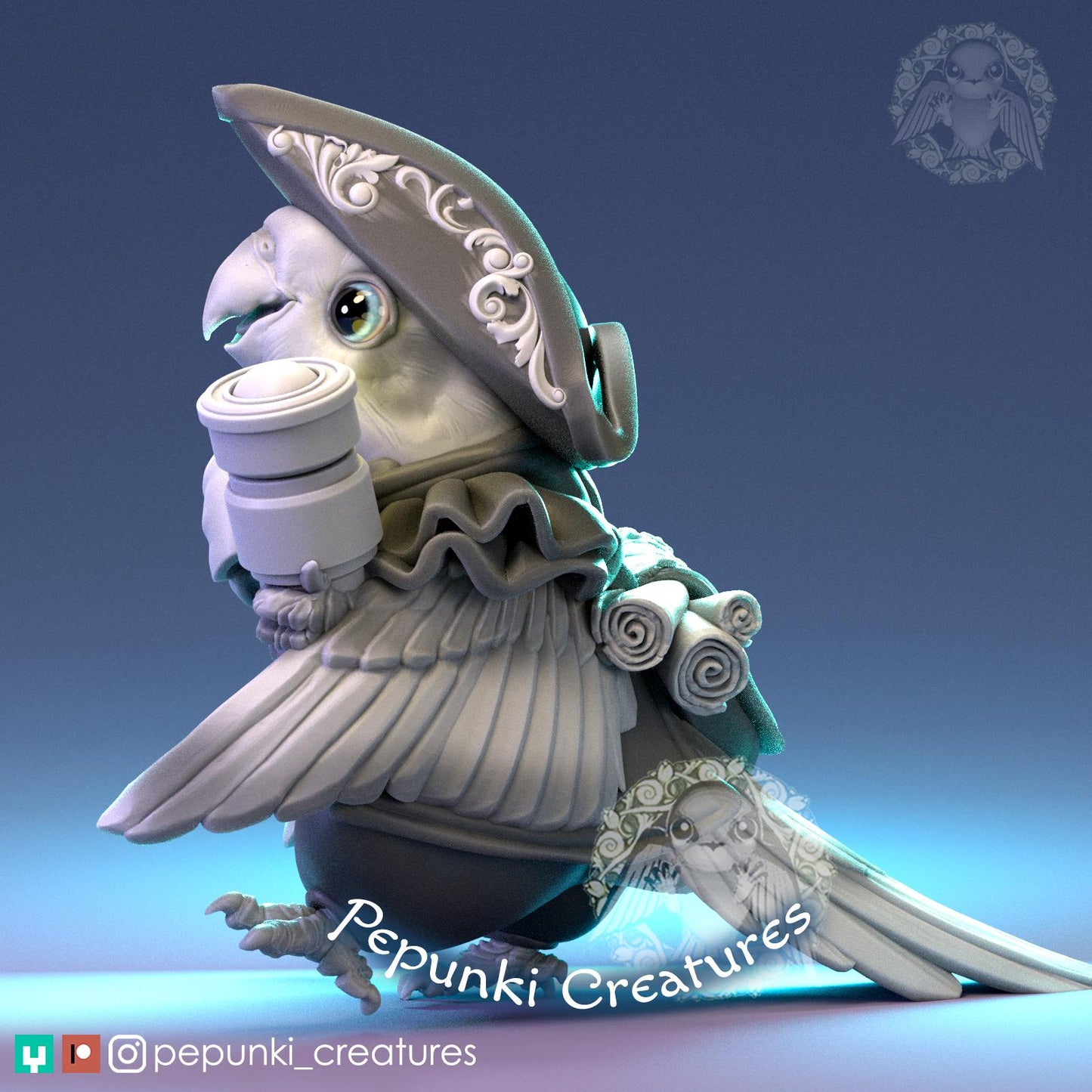Cockatiel Navigator | Tabletop Miniature | Pepunki Creatures