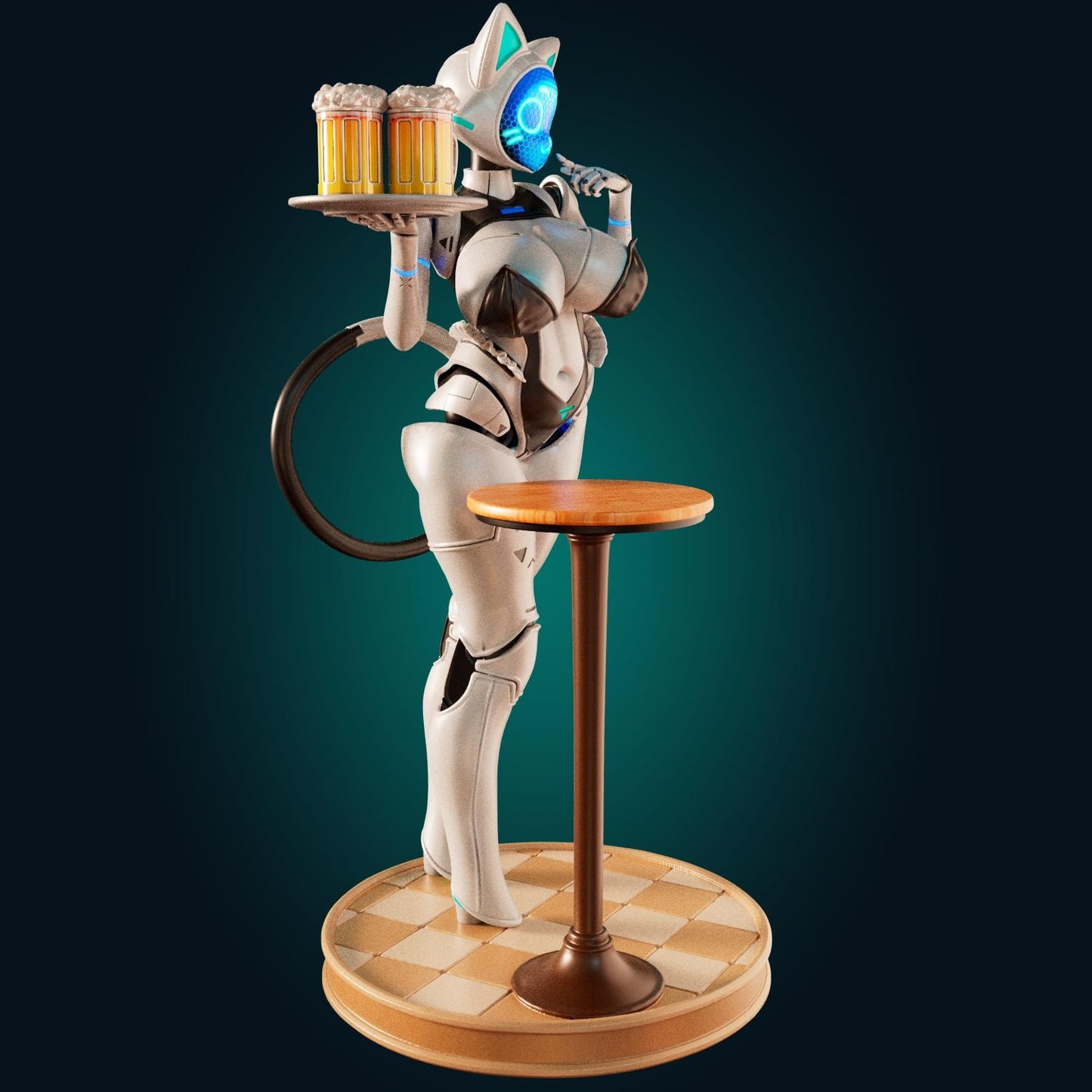 Nekobot Model Kit | 3D Resin Printed Figurine | Officer Rhu