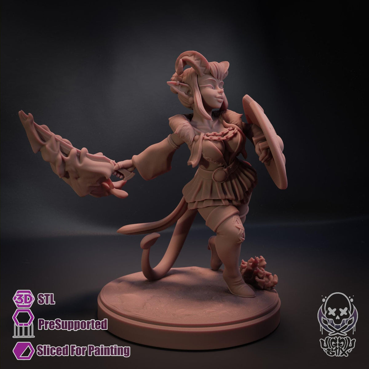 Fire Dancer Tiefling Miniature | Jigglystix