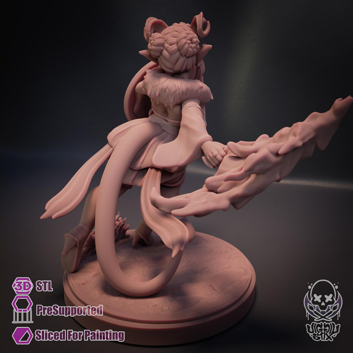 Fire Dancer Tiefling Miniature | Jigglystix