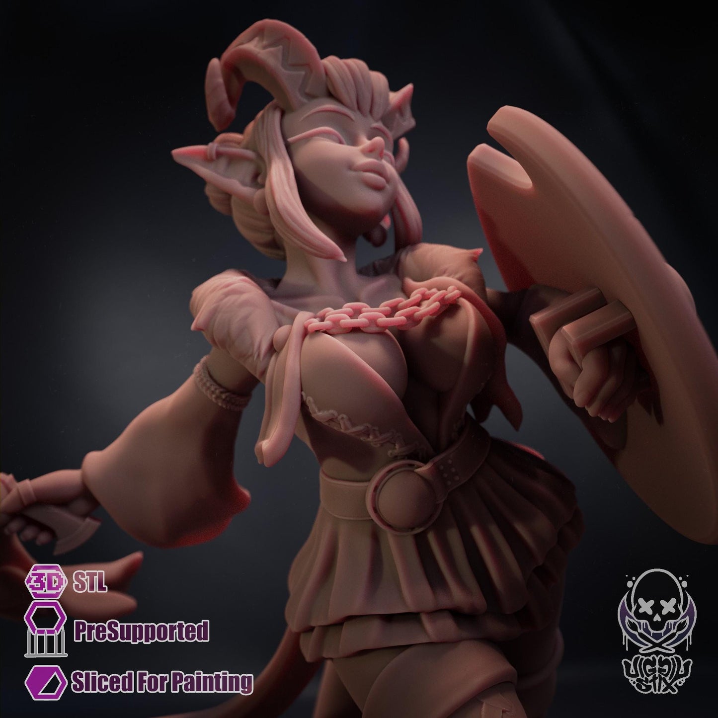 Fire Dancer Tiefling Miniature | Jigglystix