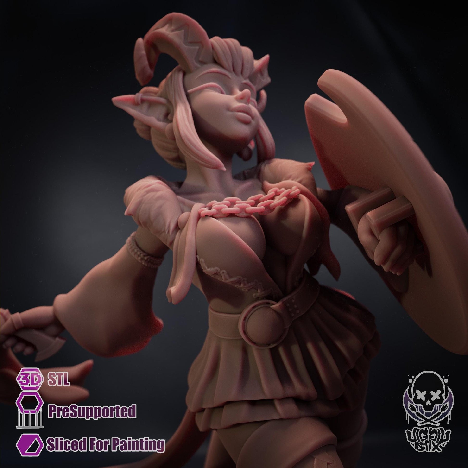 Fire Dancer Tiefling Miniature | Jigglystix