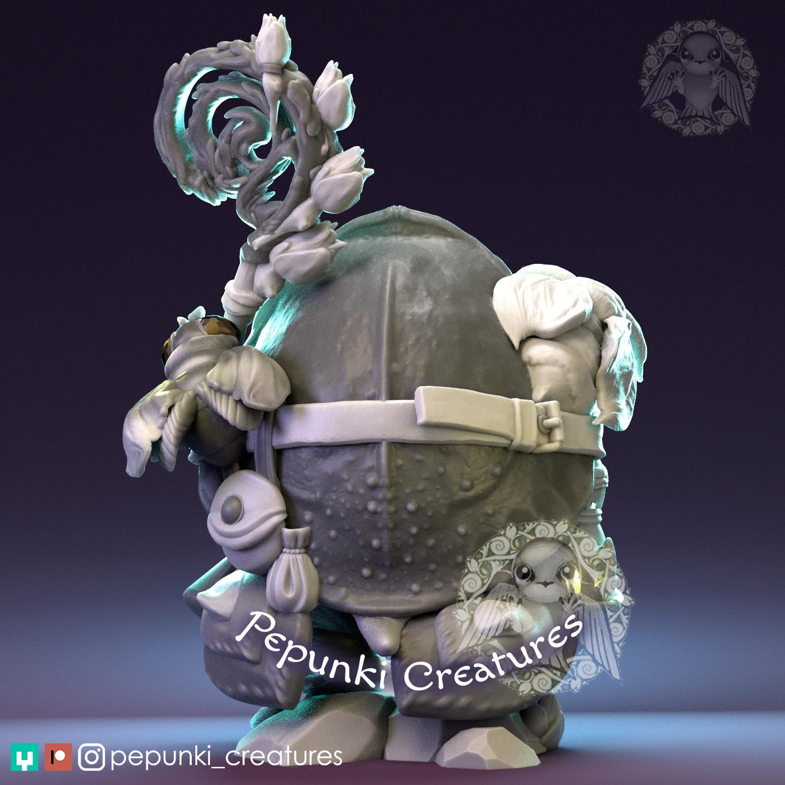 Pignose Turtle Druid | Tabletop Miniature | Pepunki Creatures