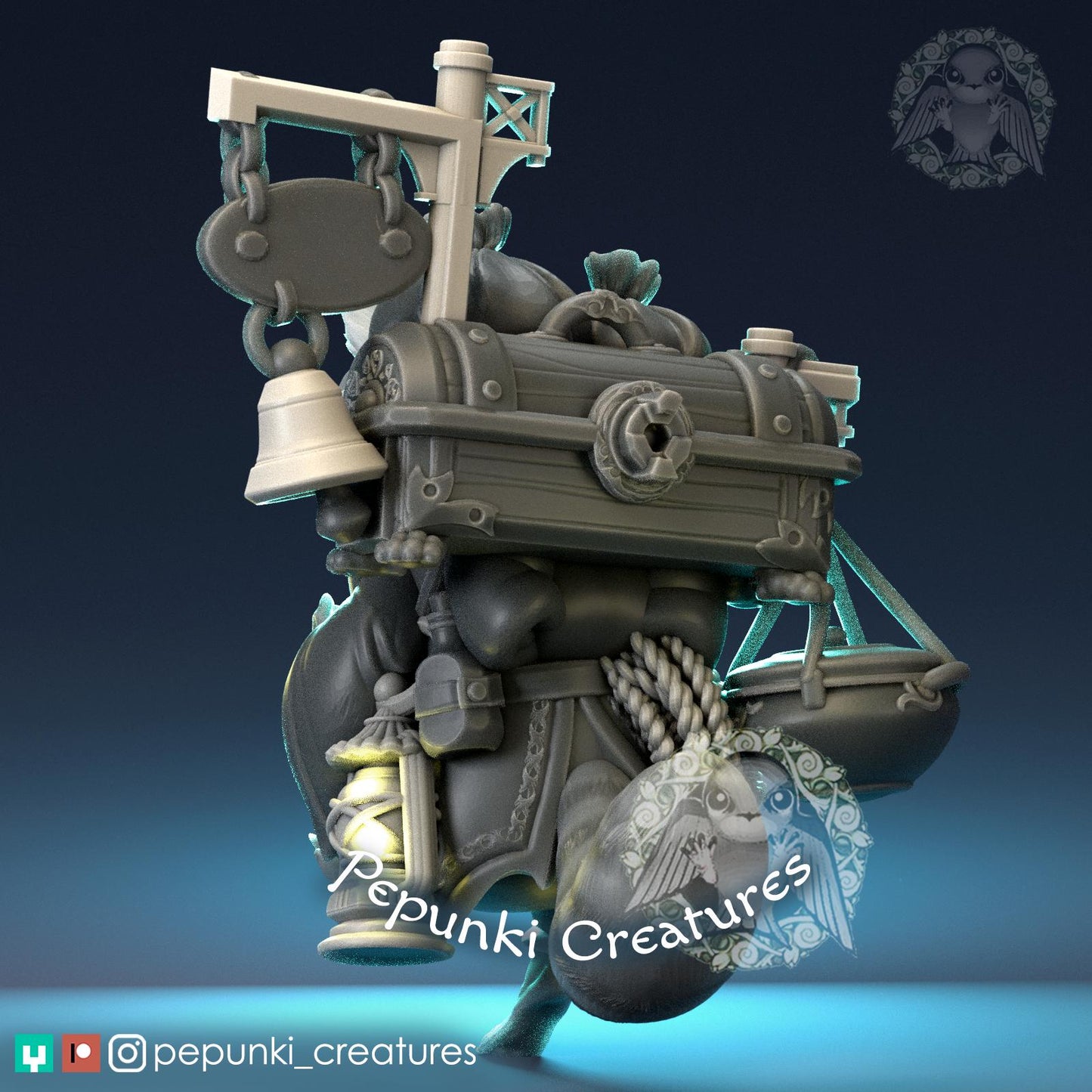 Raccoon Merchant | Tabletop Miniature | Pepunki Creatures