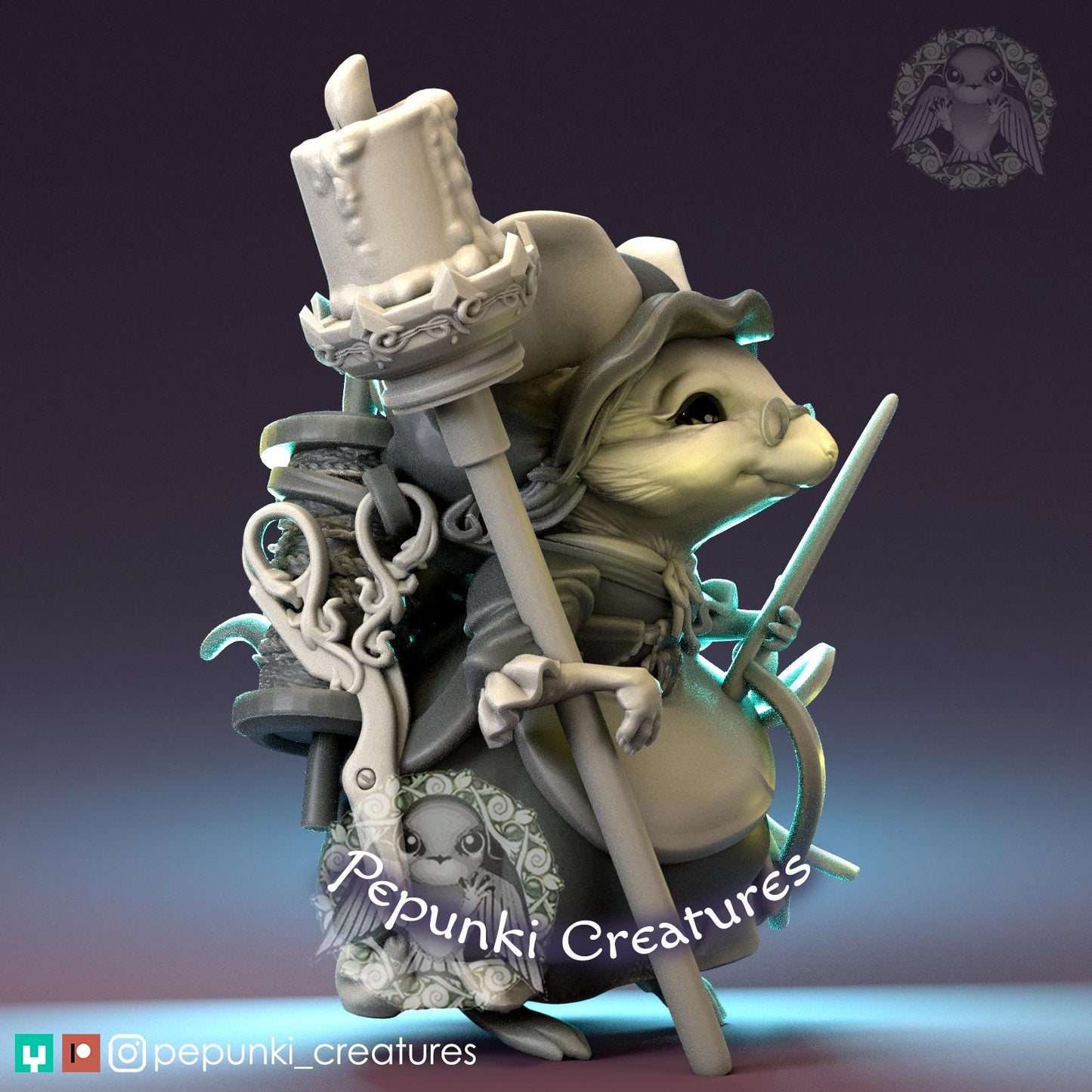 Mouse Seamstress | Tabletop Miniature | Pepunki Creatures
