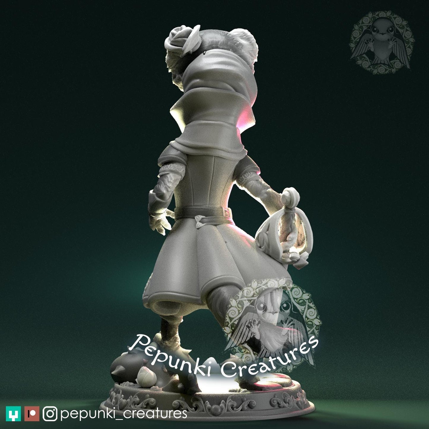 Rogue Ferret Lady | Tabletop Miniature | Pepunki Creatures