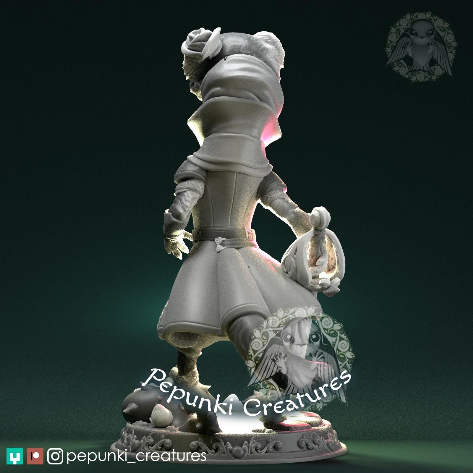 Rogue Ferret Lady | Tabletop Miniature | Pepunki Creatures
