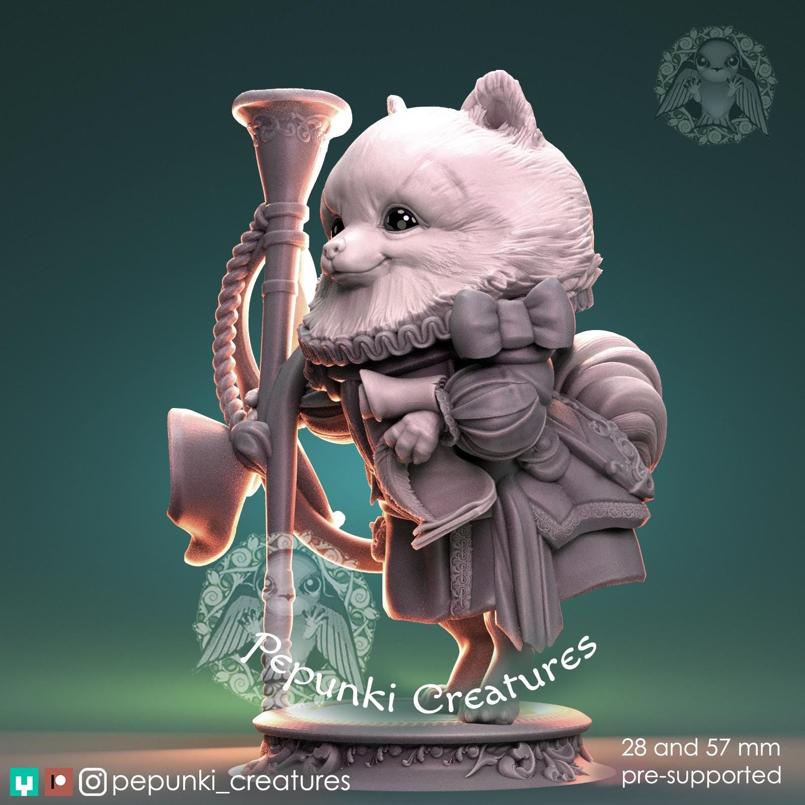 Pomeranian Herald | Tabletop Miniature | Pepunki Creatures