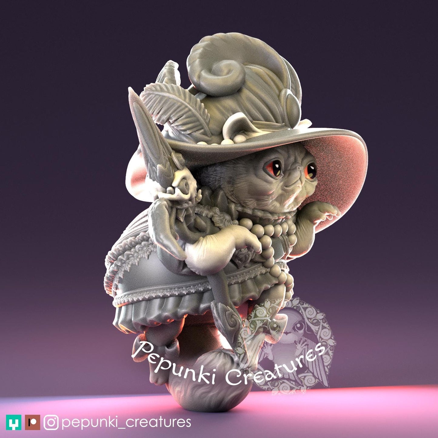 Persian Cat Witch | Tabletop Miniature | Pepunki Creatures