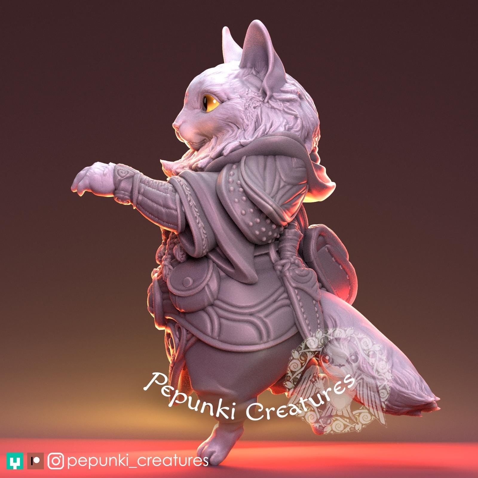 Noble Cat | Tabletop Miniature | Pepunki Creatures
