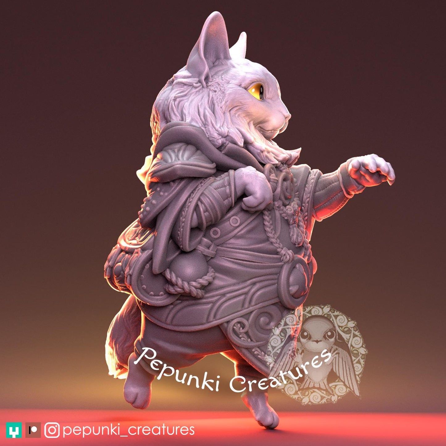 Noble Cat | Tabletop Miniature | Pepunki Creatures