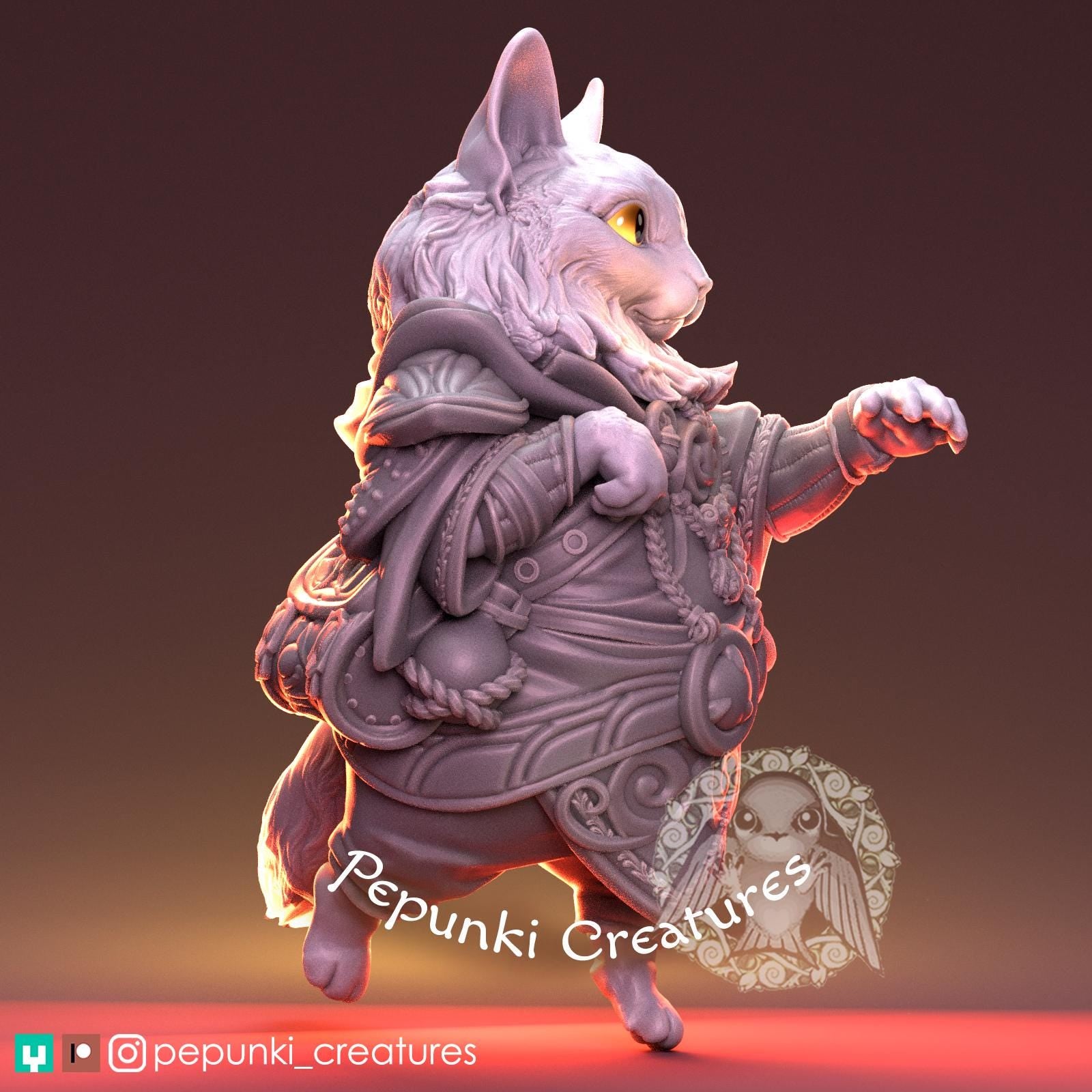 Noble Cat | Tabletop Miniature | Pepunki Creatures