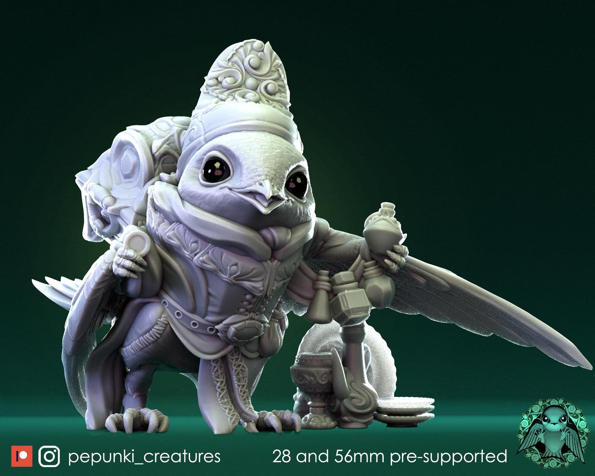 Swift Bird Merchant | Tabletop Miniature | Pepunki Creatures