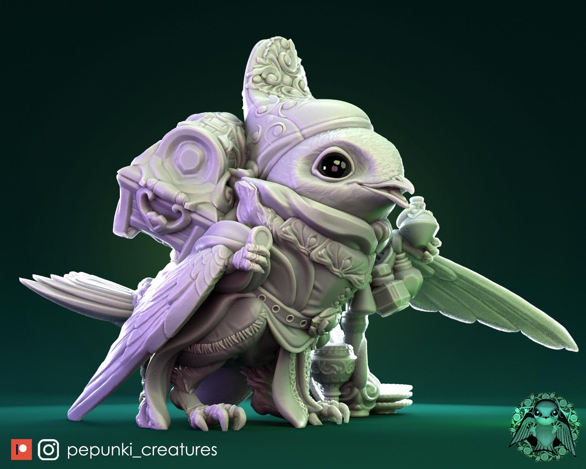 Swift Bird Merchant | Tabletop Miniature | Pepunki Creatures