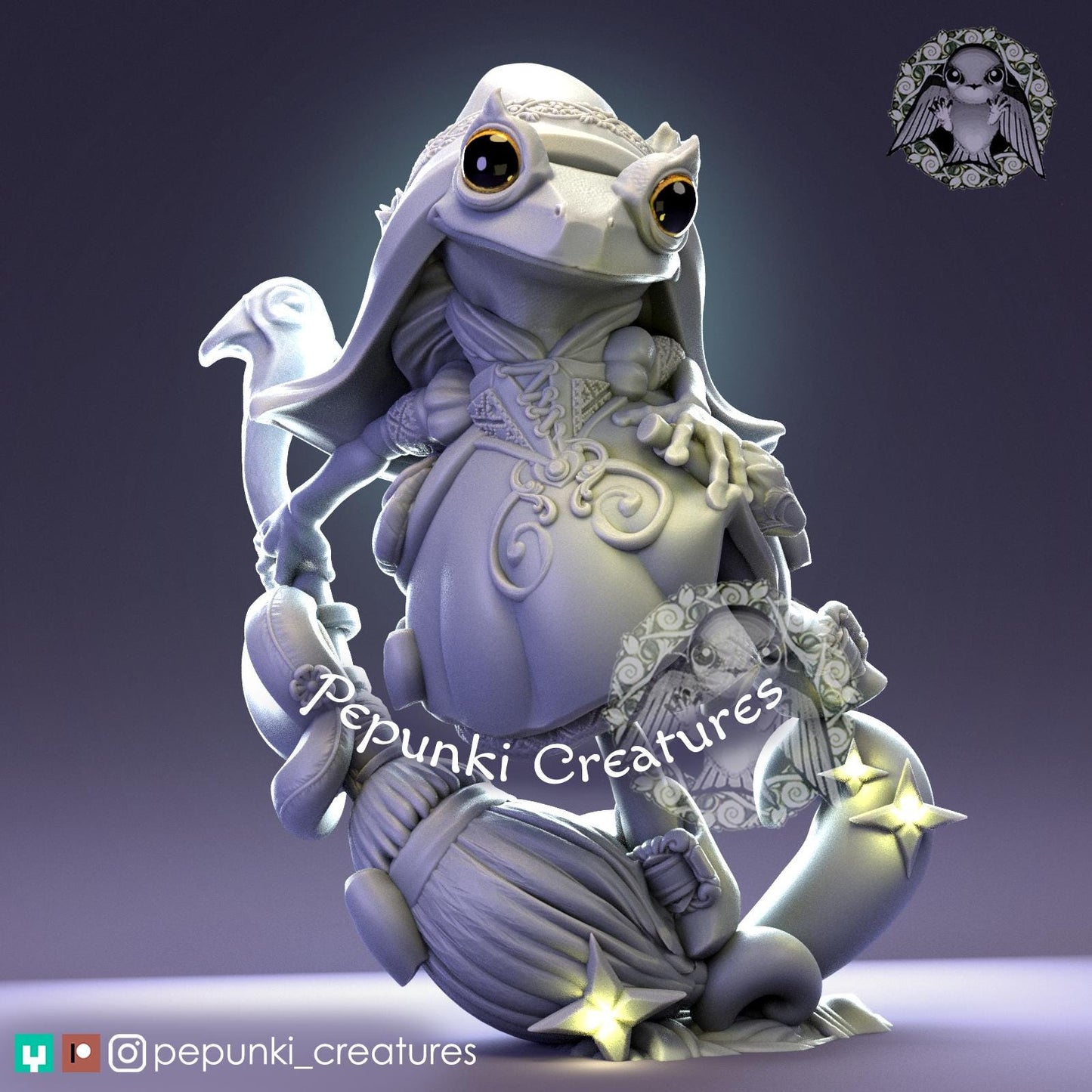 Frog Witch | Tabletop Miniature | Pepunki Creatures