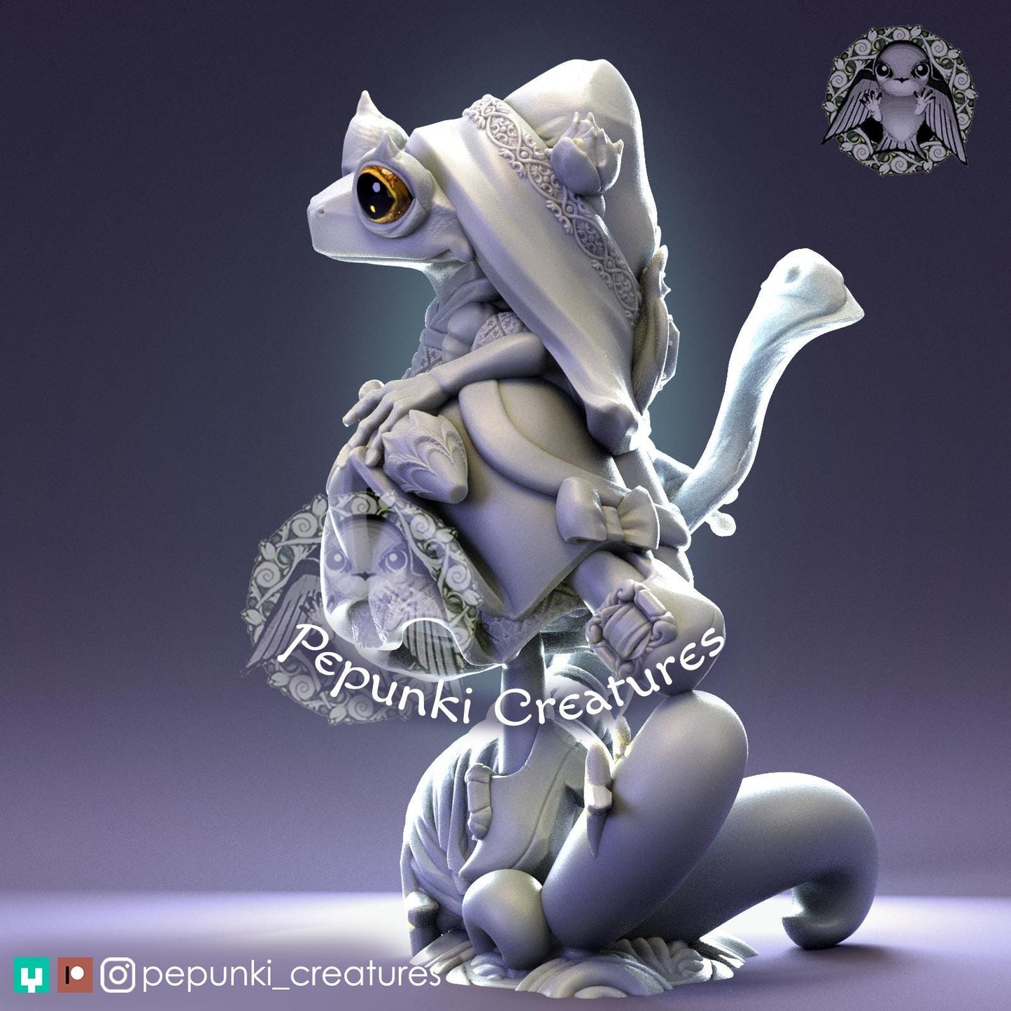 Frog Witch | Tabletop Miniature | Pepunki Creatures