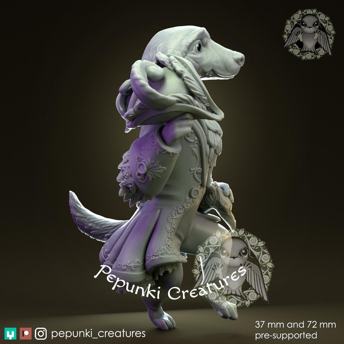 Dog Gentleman | Tabletop Miniature | Pepunki Creatures