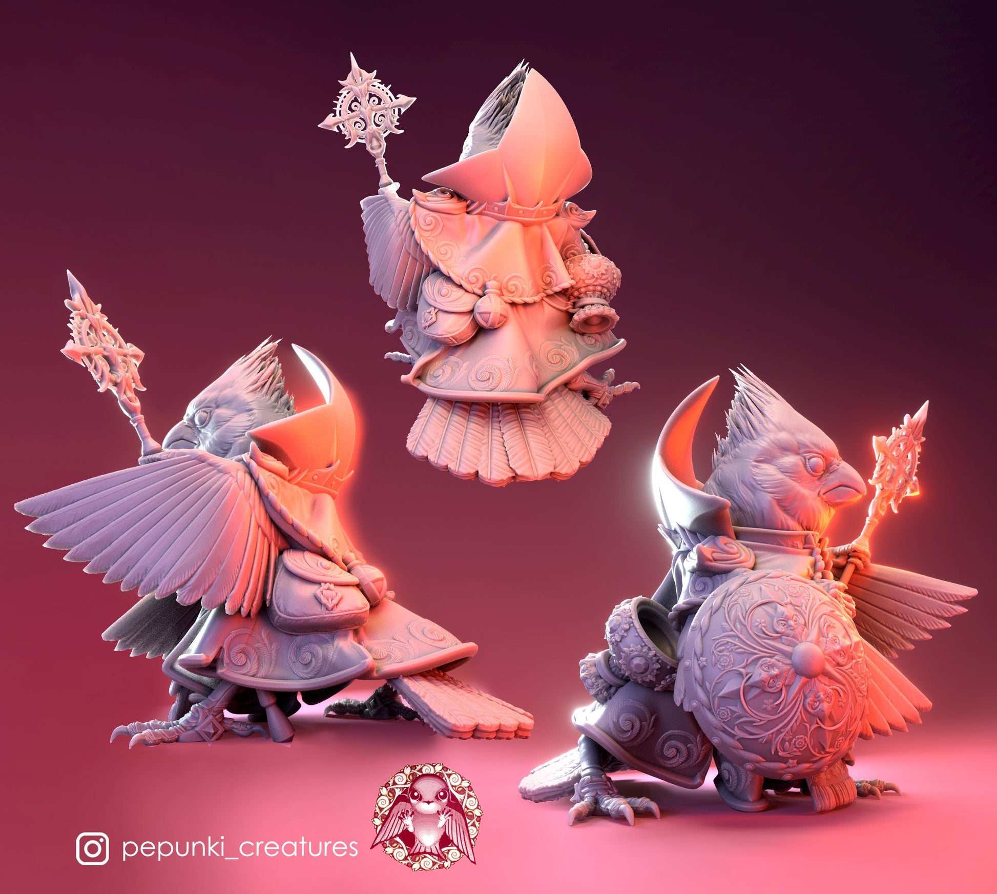 Cardinal Cardinal | Tabletop Miniature | Pepunki Creatures