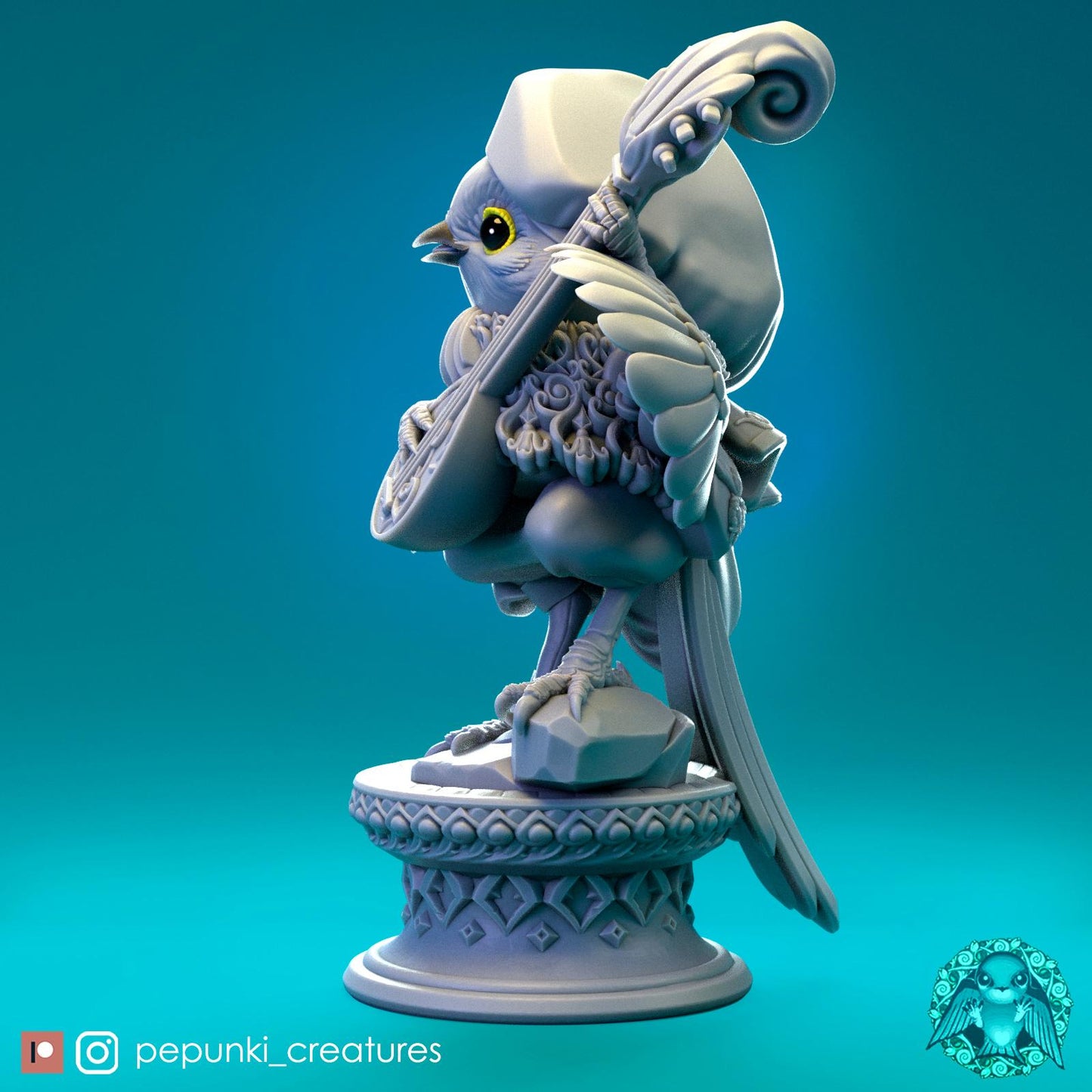 Bird Bard | Tabletop Miniature | Pepunki Creatures